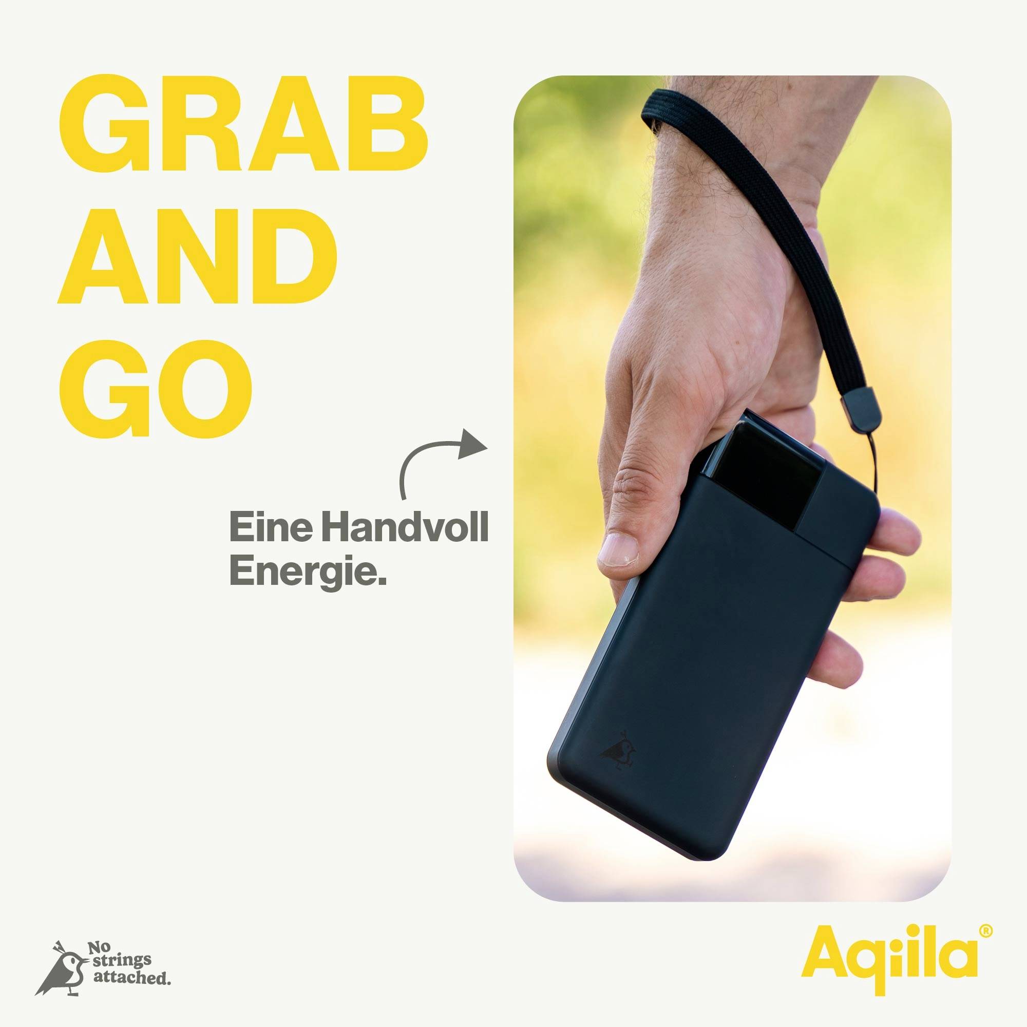 Aqiila Powerbird B10B Powerbank 10000 mAh LiPo USB-A, USB-C® Schwarz
