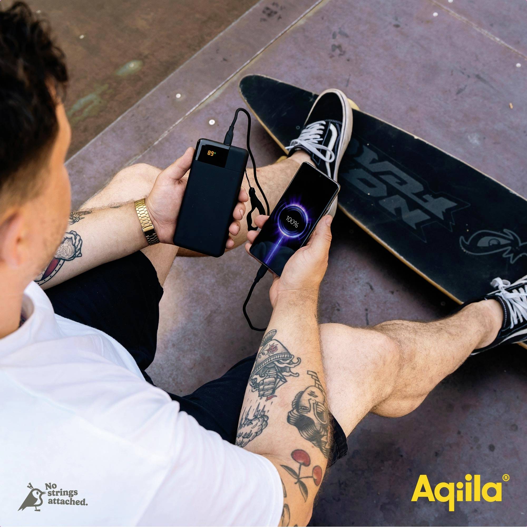 Aqiila Powerbird B10B Powerbank 10000 mAh LiPo USB-A, USB-C® Schwarz