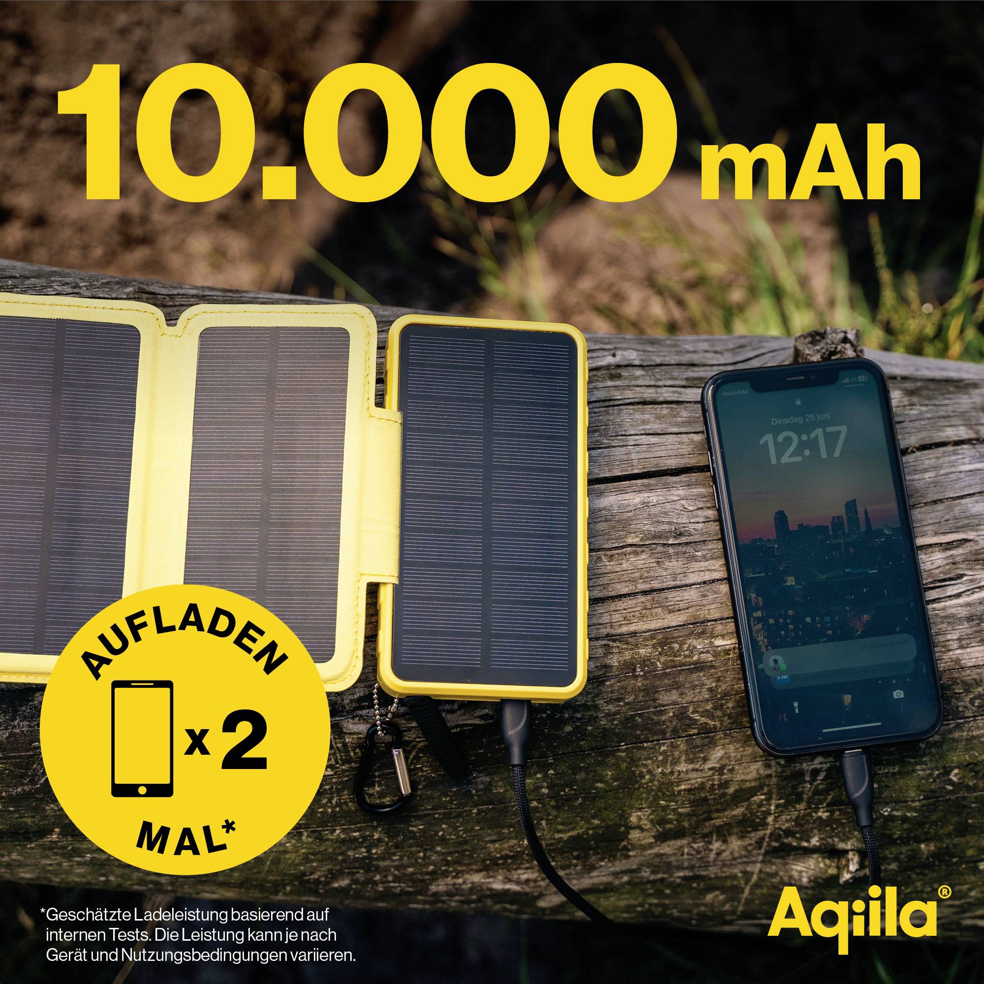 Aqiila Powerbird BS10 AQPBPBIBS1SG973 Solar-Powerbank 6W 10000 mAh