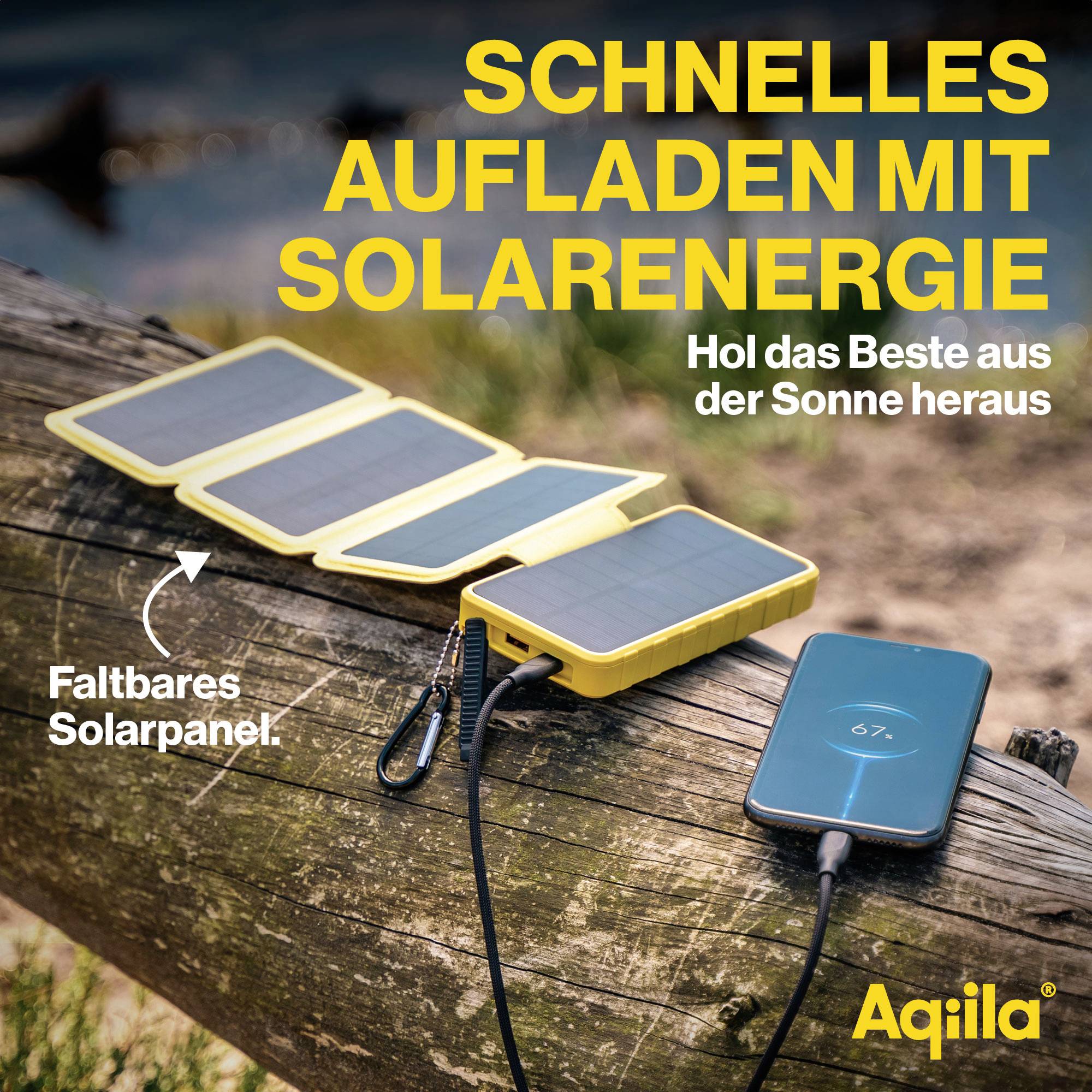 Aqiila Powerbird BS10 AQPBPBIBS1SG973 Solar-Powerbank 6W 10000 mAh