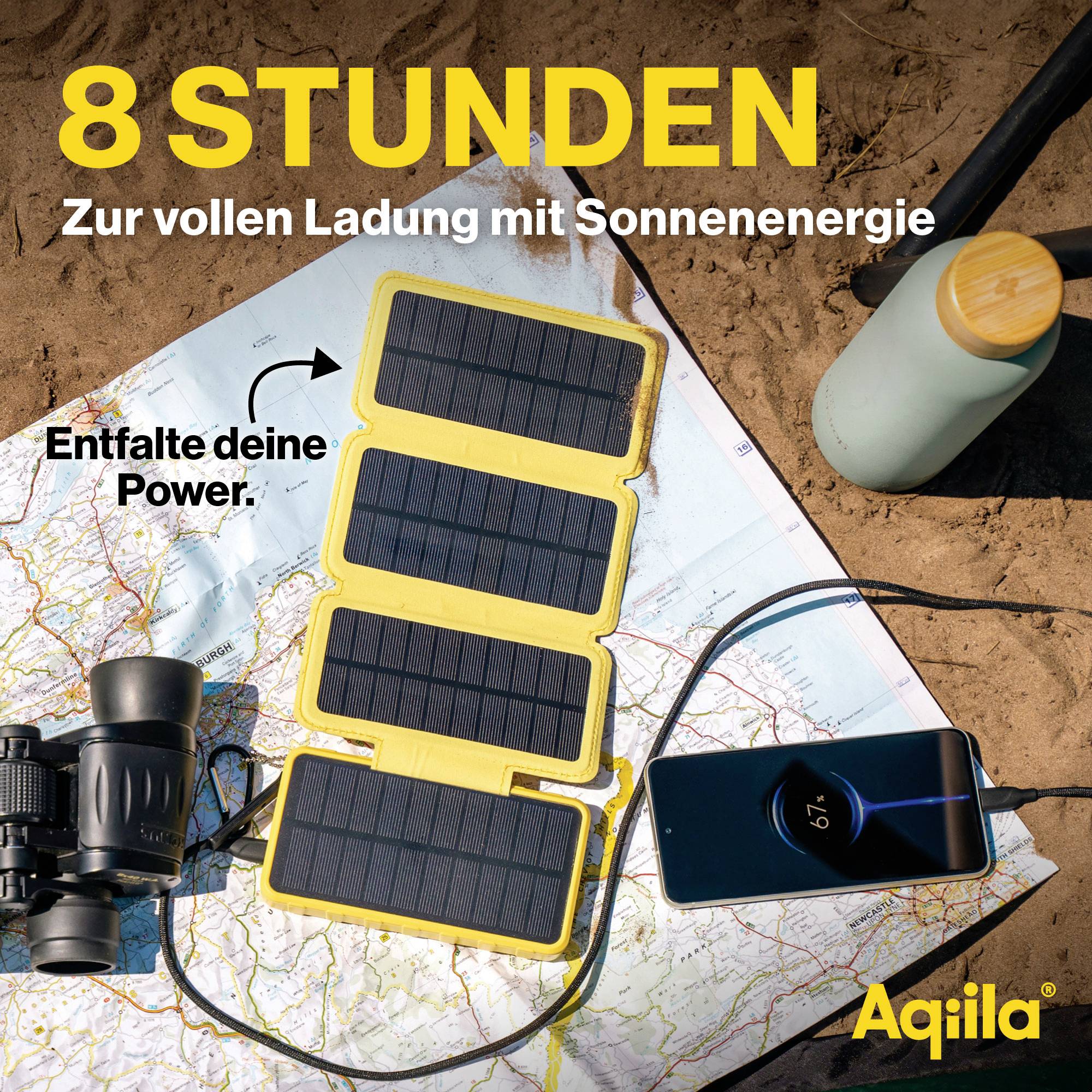 Aqiila Powerbird BS10 AQPBPBIBS1SG973 Solar-Powerbank 6W 10000 mAh