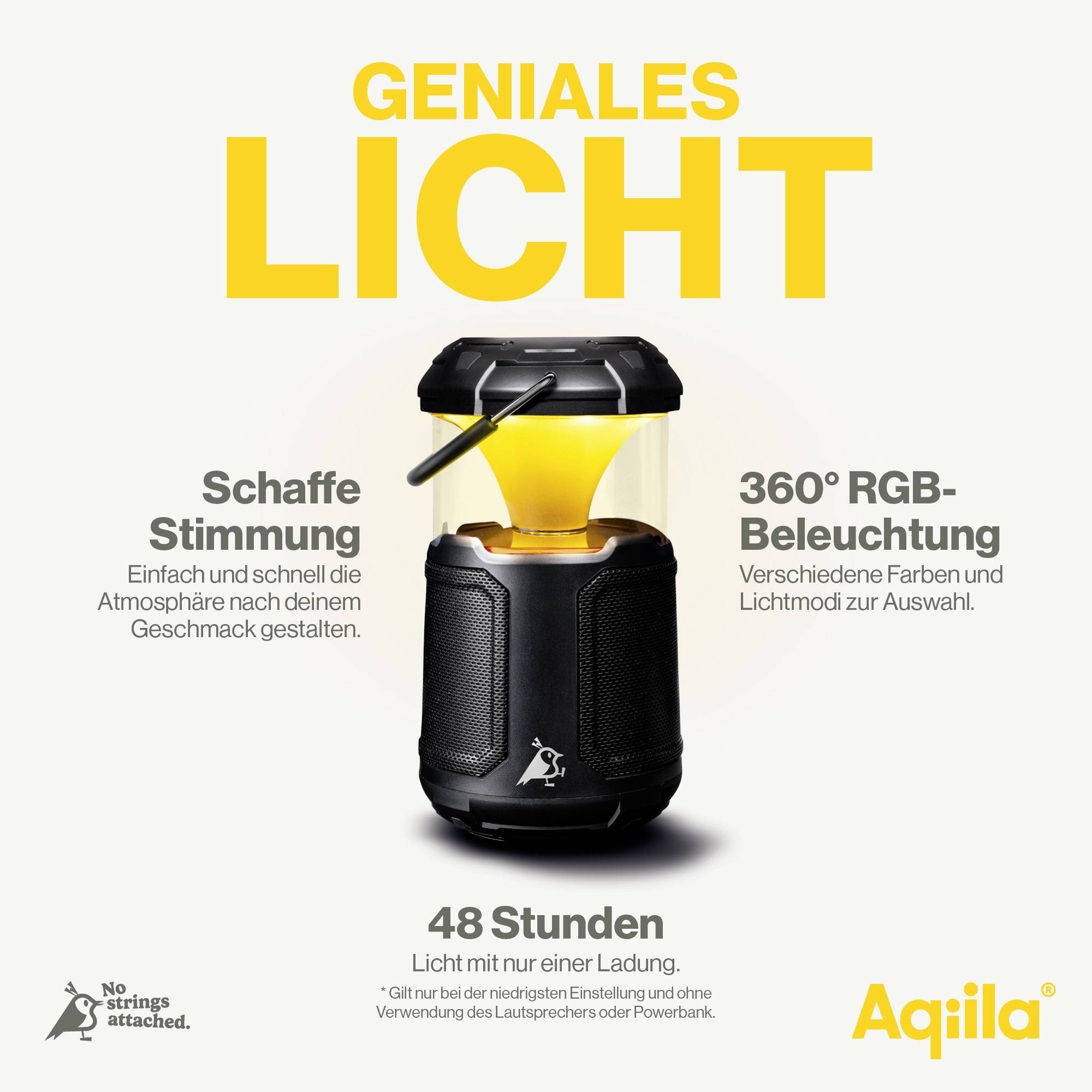 Aqiila AQPBB1BK444 Soundbird B10 LED Camping-Leuchte akkubetrieben 954g Schwarz