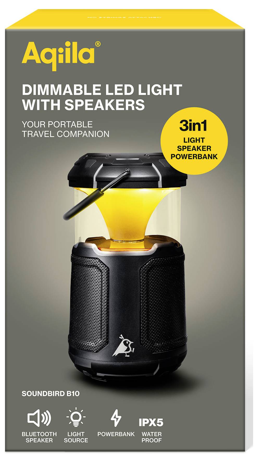 Aqiila AQPBB1BK444 Soundbird B10 LED Camping-Leuchte akkubetrieben 954g Schwarz
