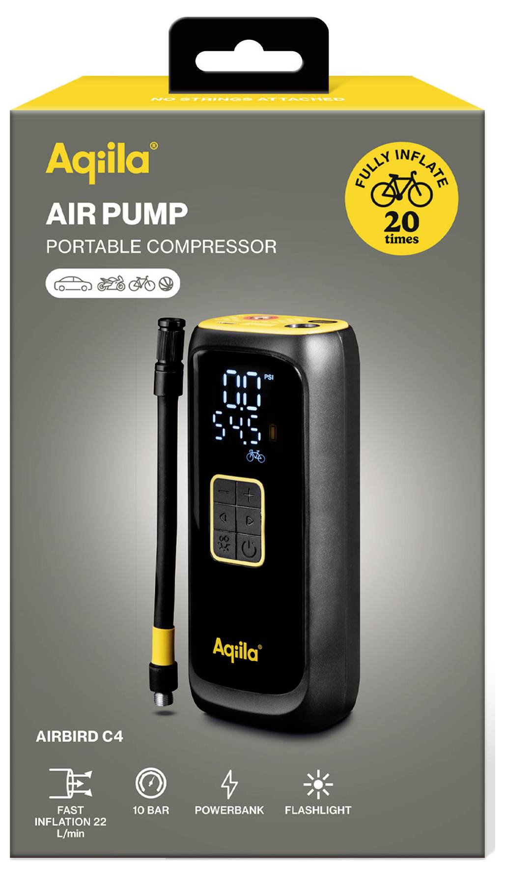 Aqiila AQAPC4BK475 Akku-Kompressor Airbird C4 10.3 bar