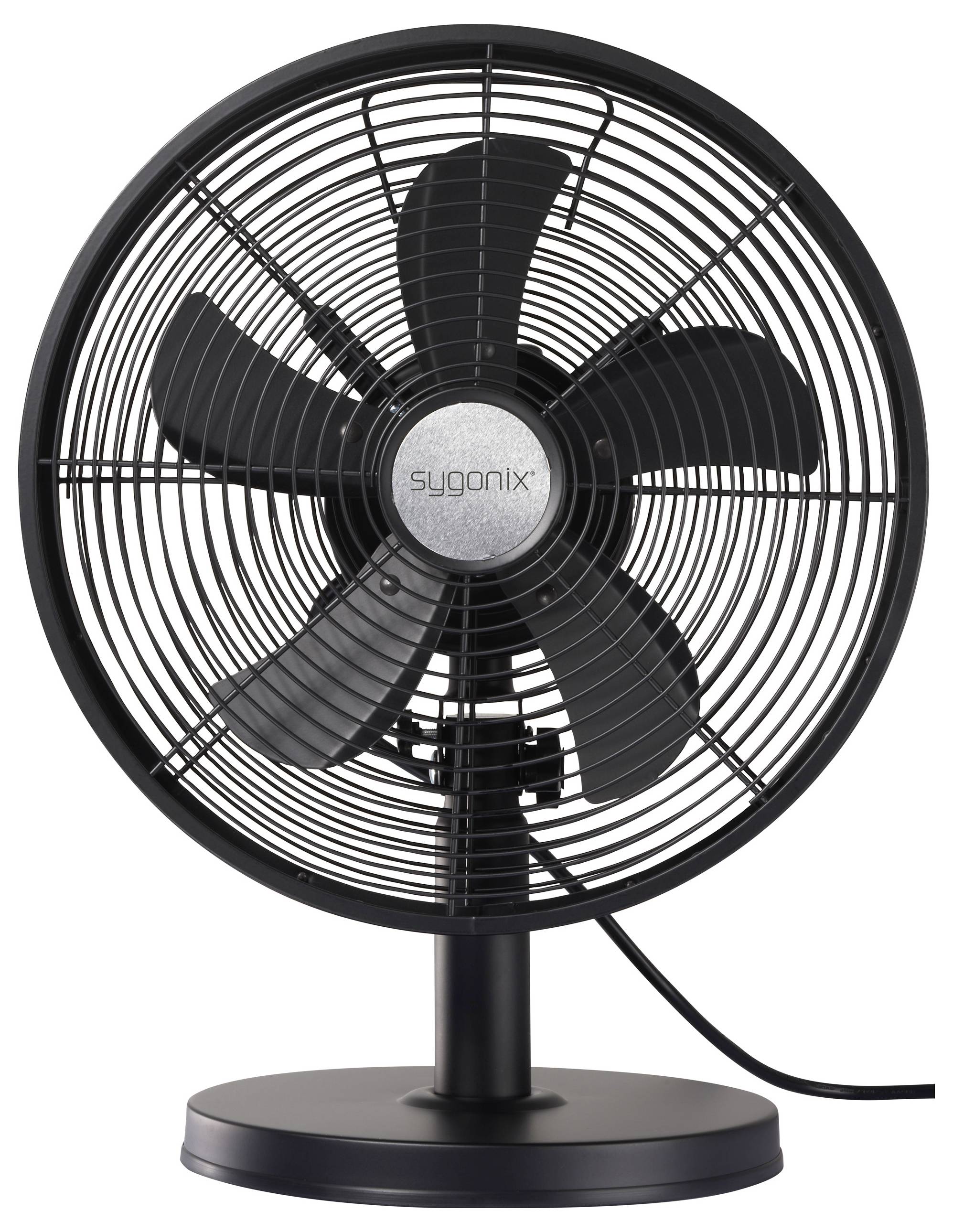 Sygonix Tischventilator 35W (Ø x H) 230mm x 475mm Schwarz Oszillierend
