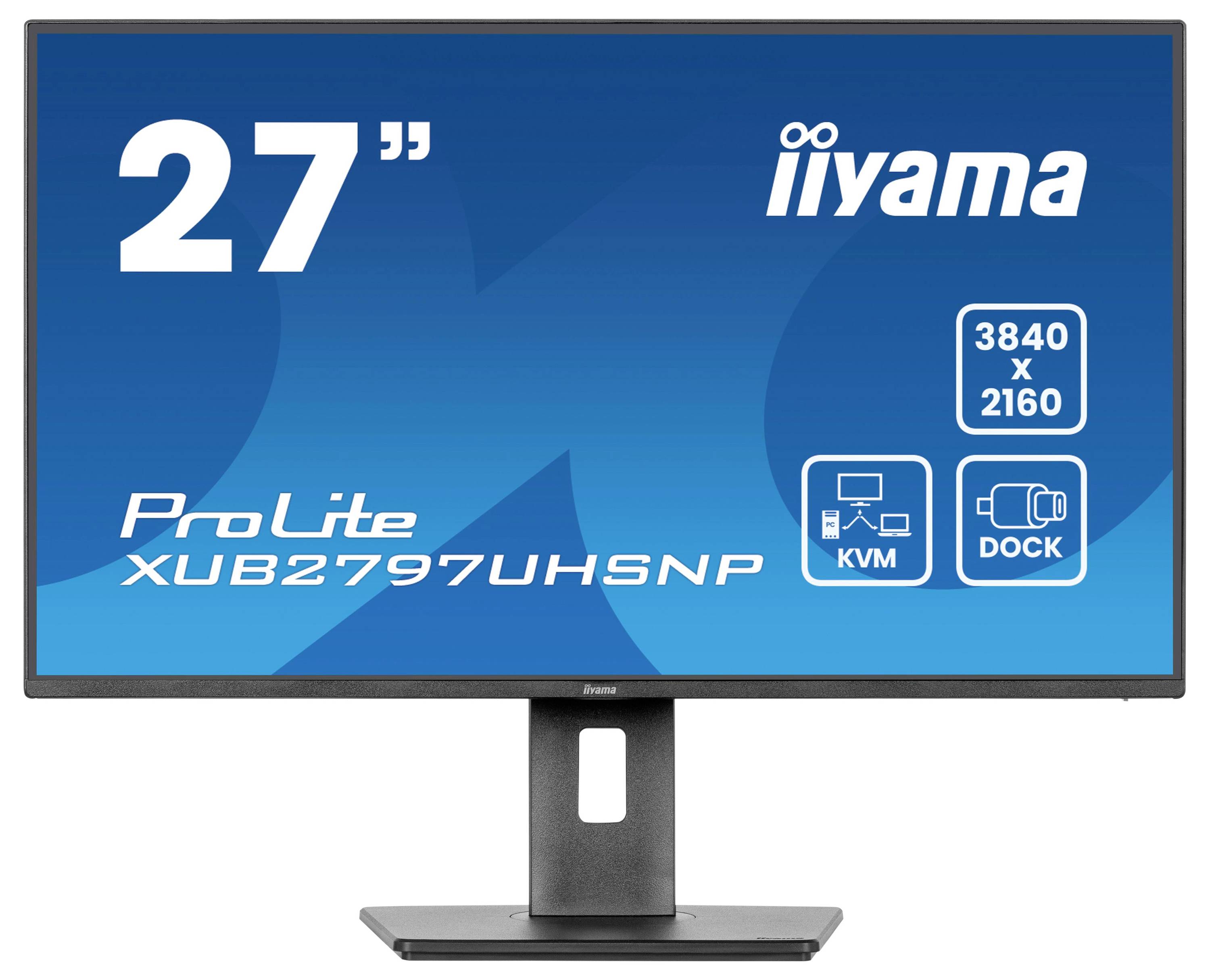 Iiyama 27" IPS-panel, 3840x2160 UHD, USB-C Dock LED-Monitor EEK F (A - G) 68.6 cm (27 Zoll) 16:9 4 ms DisplayPort, HDMI® IPS LED