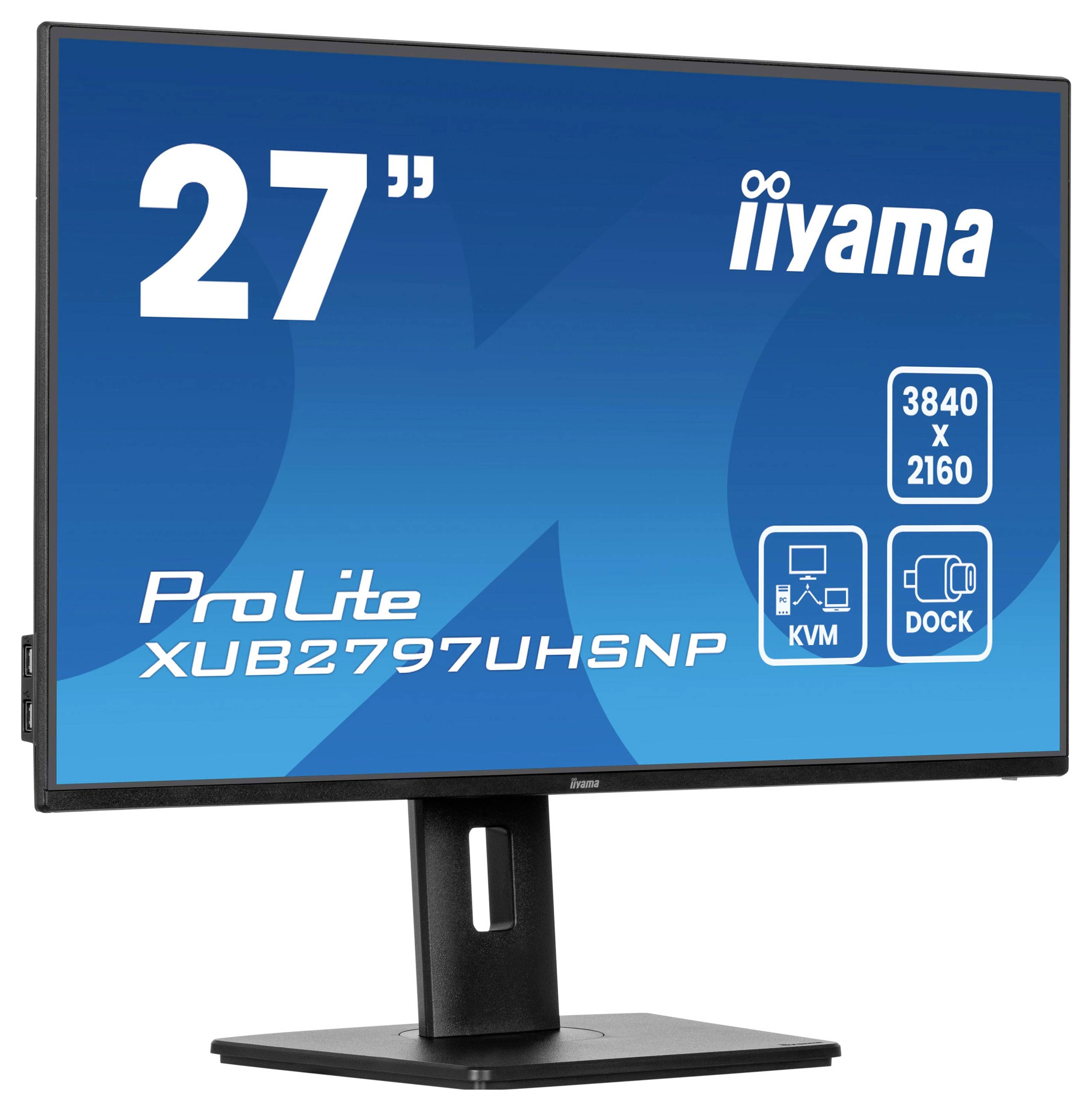 Iiyama 27" IPS-panel, 3840x2160 UHD, USB-C Dock LED-Monitor EEK F (A - G) 68.6 cm (27 Zoll) 16:9 4 ms DisplayPort, HDMI® IPS LED