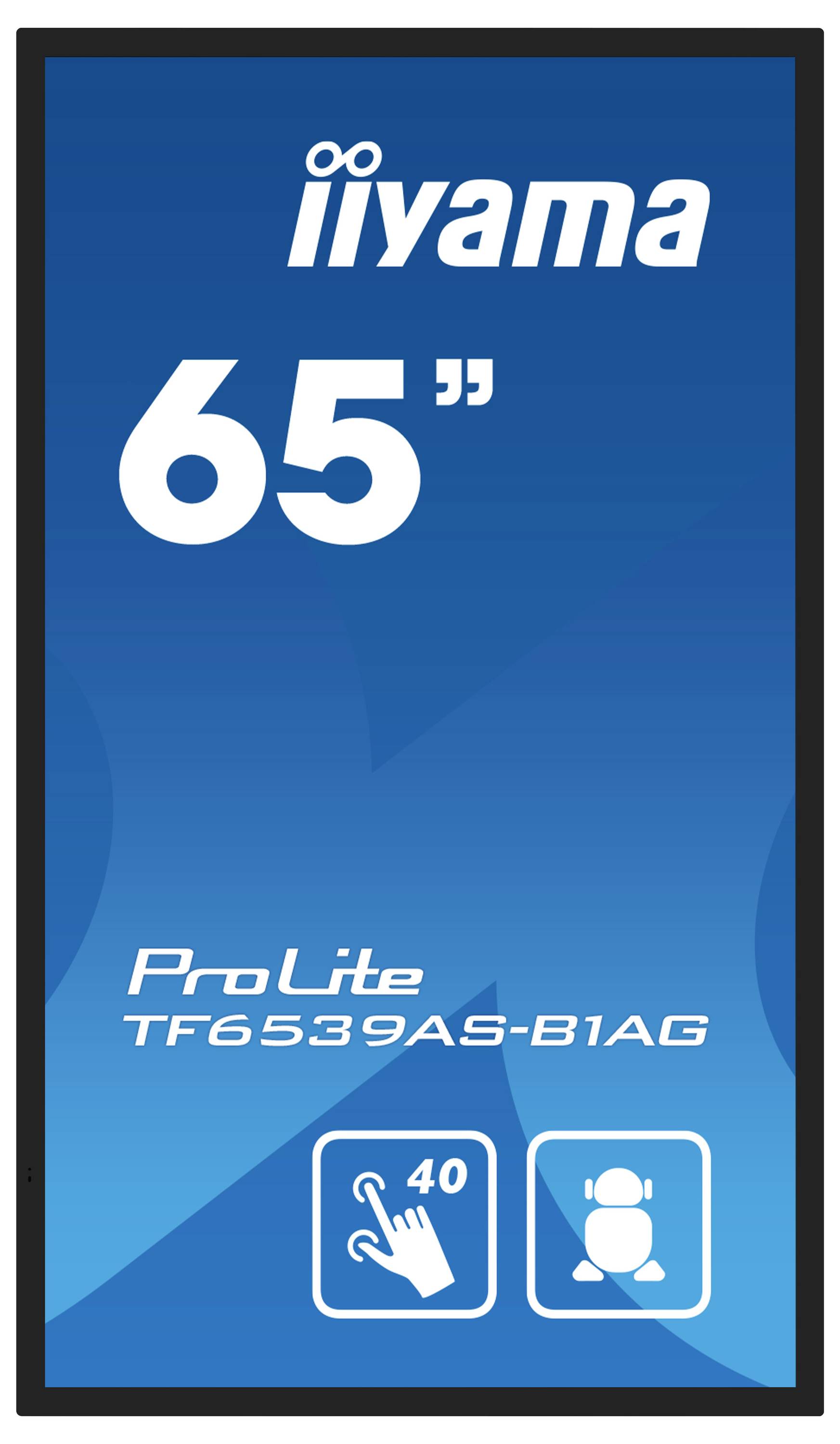 Iiyama 65" Bonded PCAP Anti-glare Bezel Free 40 Digital Signage Display EEK: F (A - G) 163.9cm 64.5 Zoll 3840 x 2160 Pixel 24/7