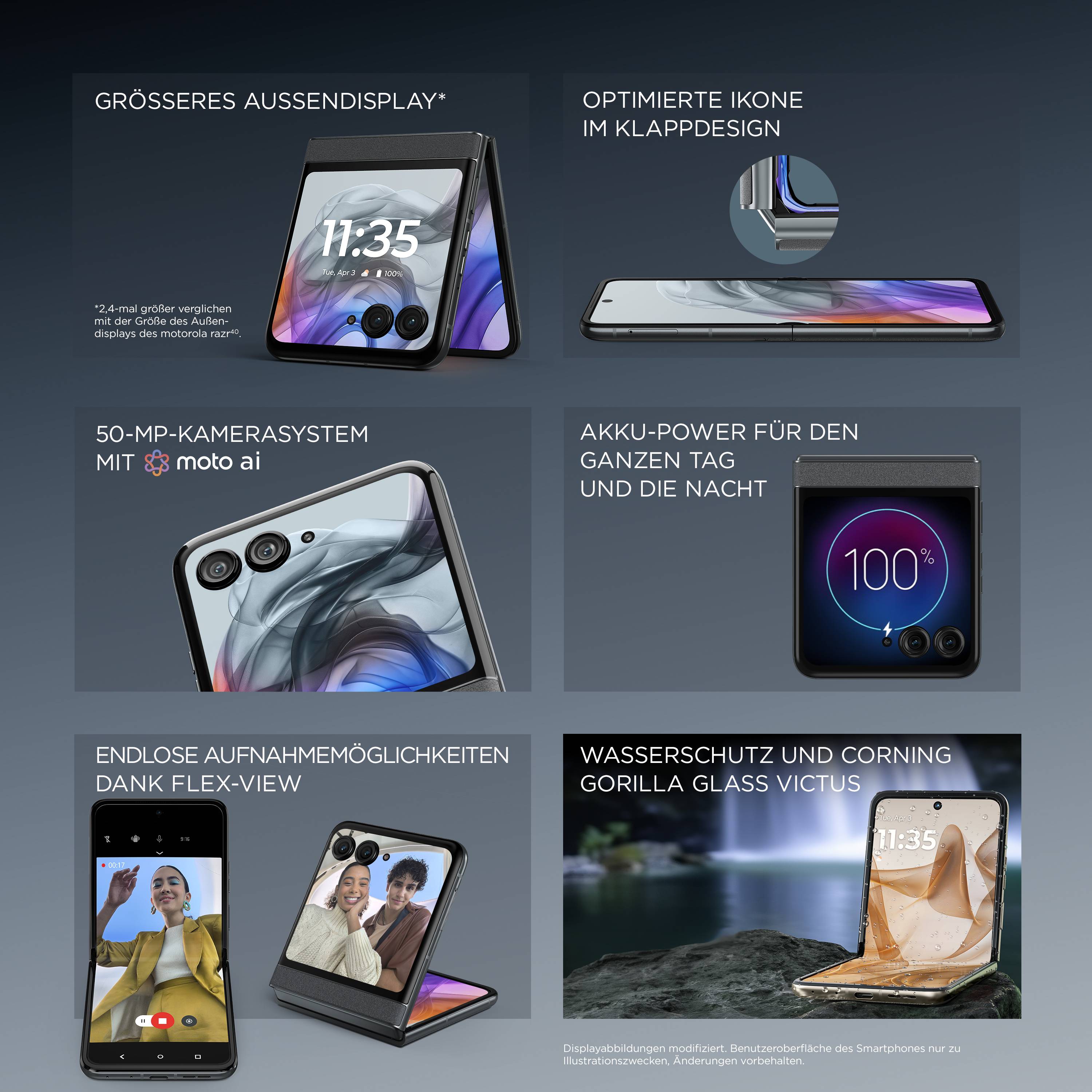 Motorola razr50 256 GB Grau 17.5 cm (6.9 Zoll) Smartphone