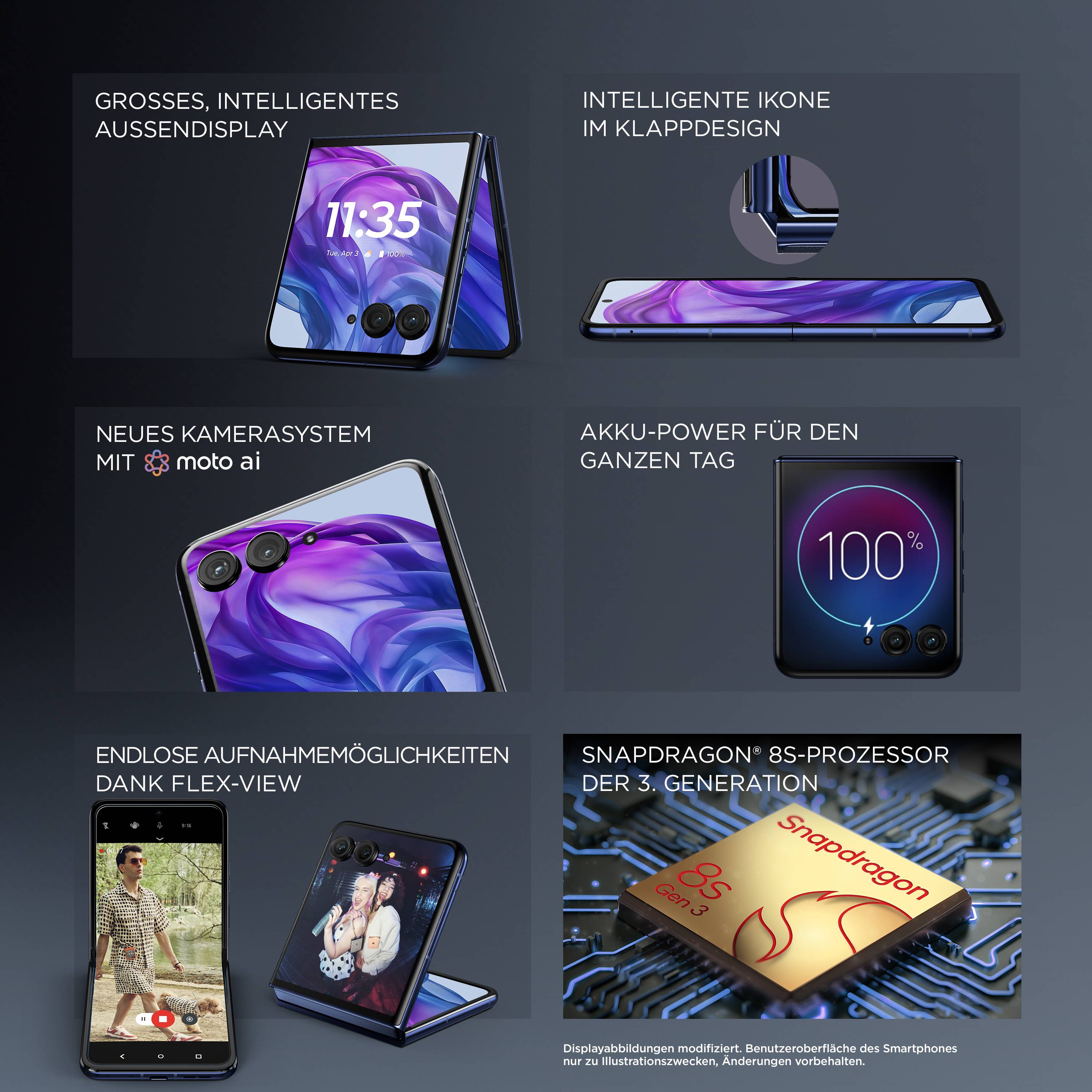 Motorola razr50 ultra 512 GB Midnight Blue 17.5 cm (6.9 Zoll) Smartphone