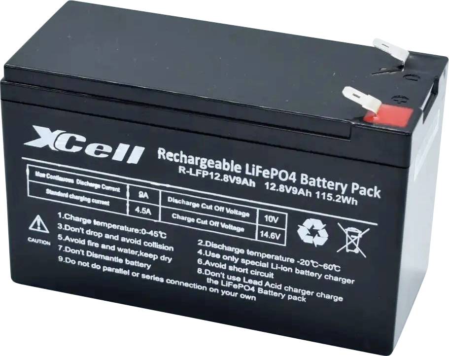 XCell LFP129 Spezial-Akku LiFePo-Block Flachstecker LiFePO 4 12.8V 9Ah 1St.