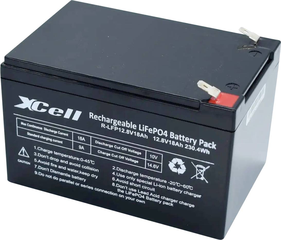 XCell LFP1218 Spezial-Akku LiFePo-Block Flachstecker LiFePO 4 12.8V 18Ah 1St.