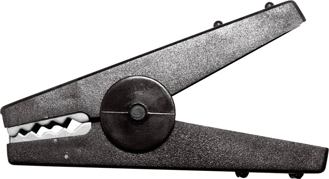 Mueller Electric BU-112-0 Miniatur-Krokodilklemme Schwarz Klemmbereich max.: 16mm Länge: 80mm