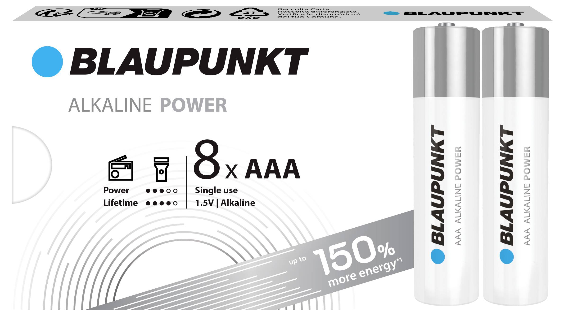 Blaupunkt Micro (AAA)-Batterie Alkali-Mangan 1.5V 8St.
