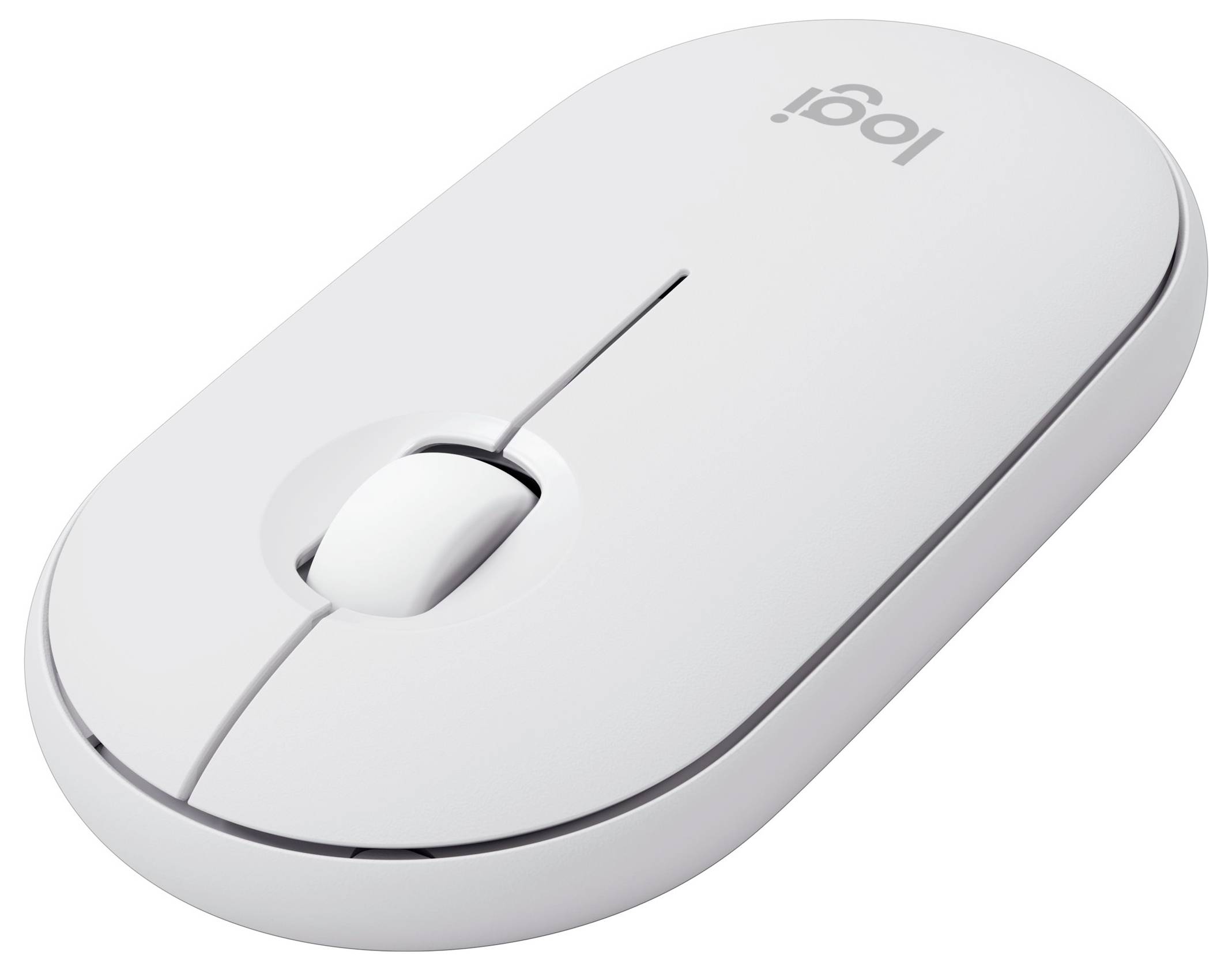 Logitech Pebble Mouse 2 M350s Maus Bluetooth® Optisch Weiß 3 Tasten 400 dpi, 4000 dpi Integriertes Scrollrad