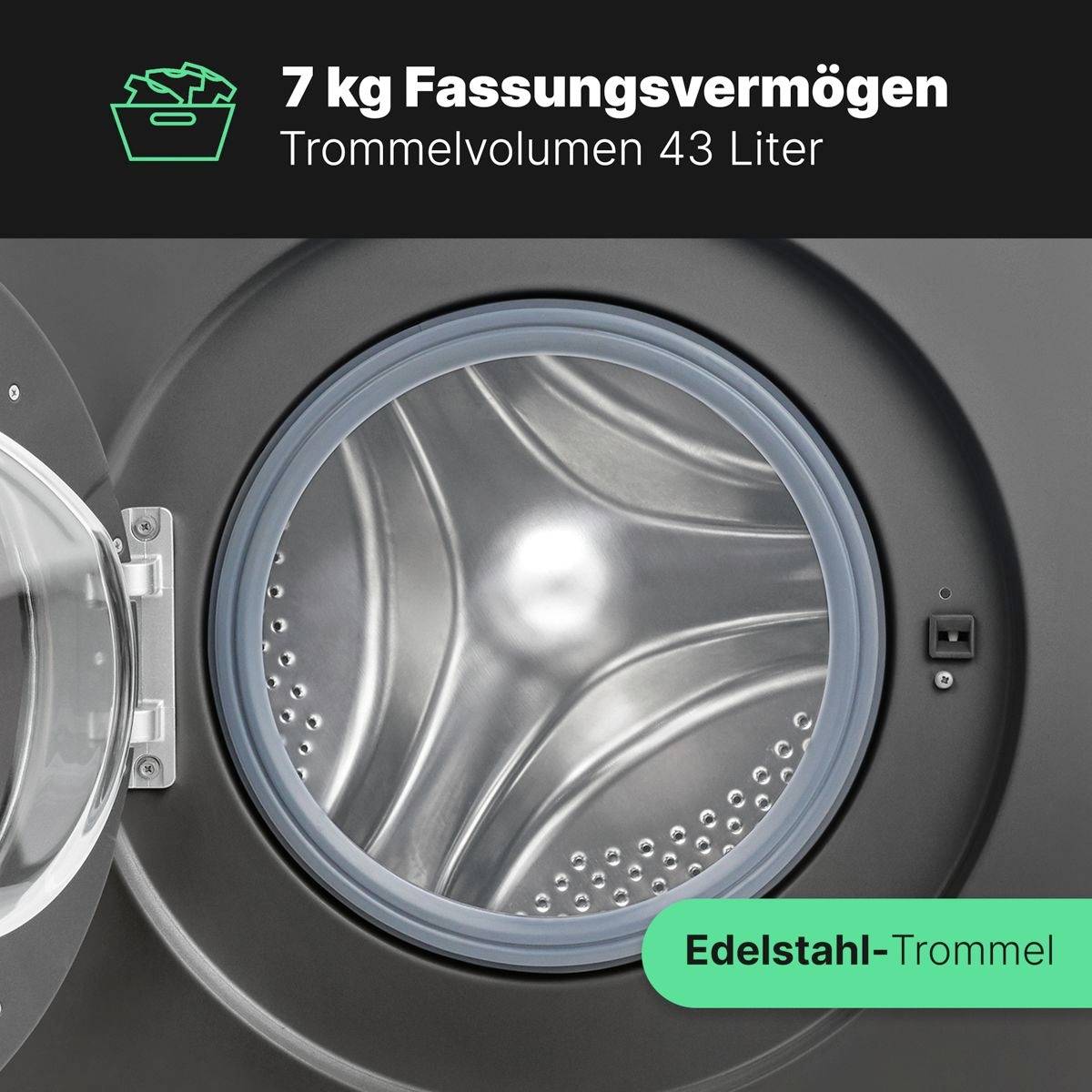 Bomann WA 7175 Waschmaschine EEK: A (A - G) Frontlader 7 kg 1400 U/min