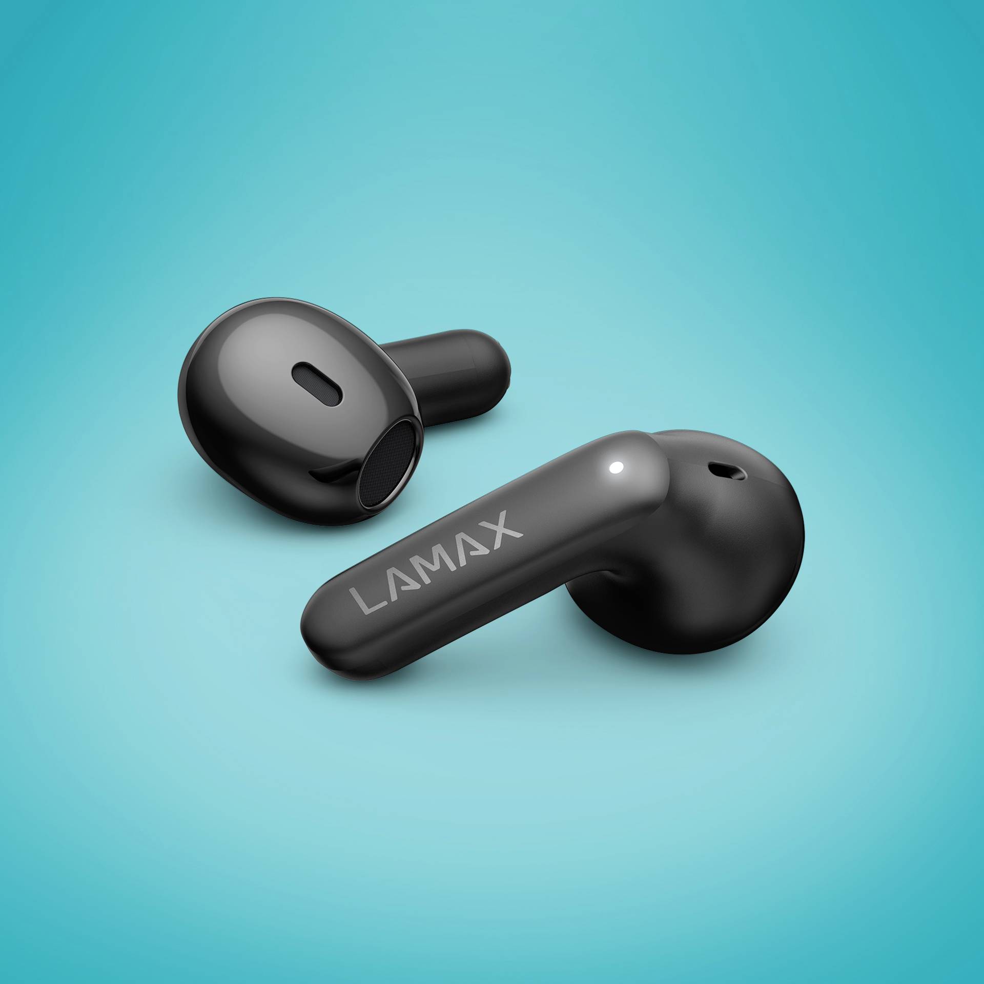 Lamax Tones1 In Ear Headset Bluetooth® Stereo Schwarz Batterieladeanzeige, Ladecase, Lautstärkeregelung, Schweißresistent