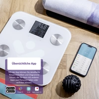 Truelife FitScale W6 BT Personenwaage digital Wägebereich (max.)=180kg Weiß, Grau Mit Bluetooth Truelife FitScale W6 BT Personenwaage digital Wägebereich (max.)=180kg Weiß, Grau Mit Bluetooth