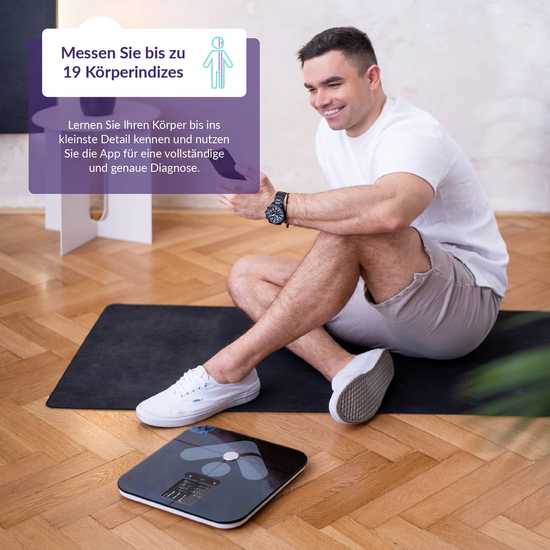 truelife FitScale W7 BT Personenwaage digital Wägebereich (max.)=180 kg Schwarz Mit Bluetooth