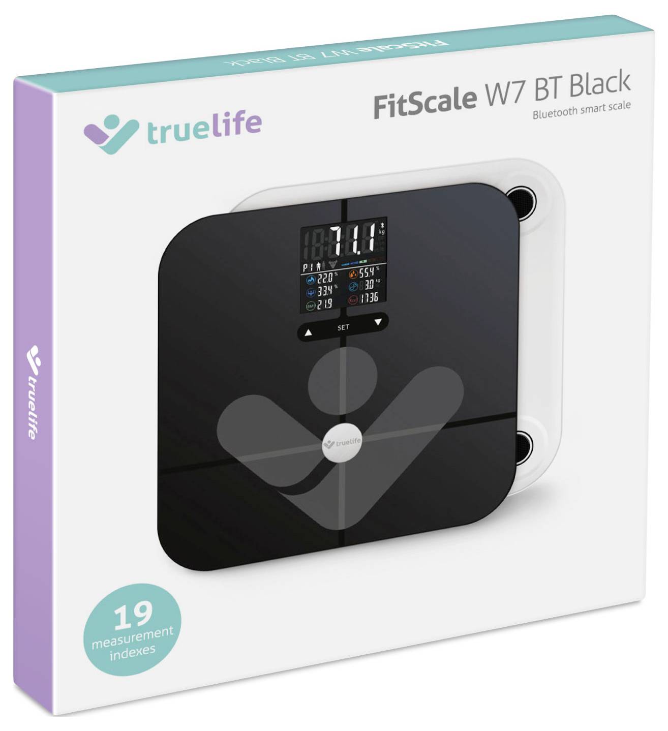 truelife FitScale W7 BT Personenwaage digital Wägebereich (max.)=180 kg Schwarz Mit Bluetooth