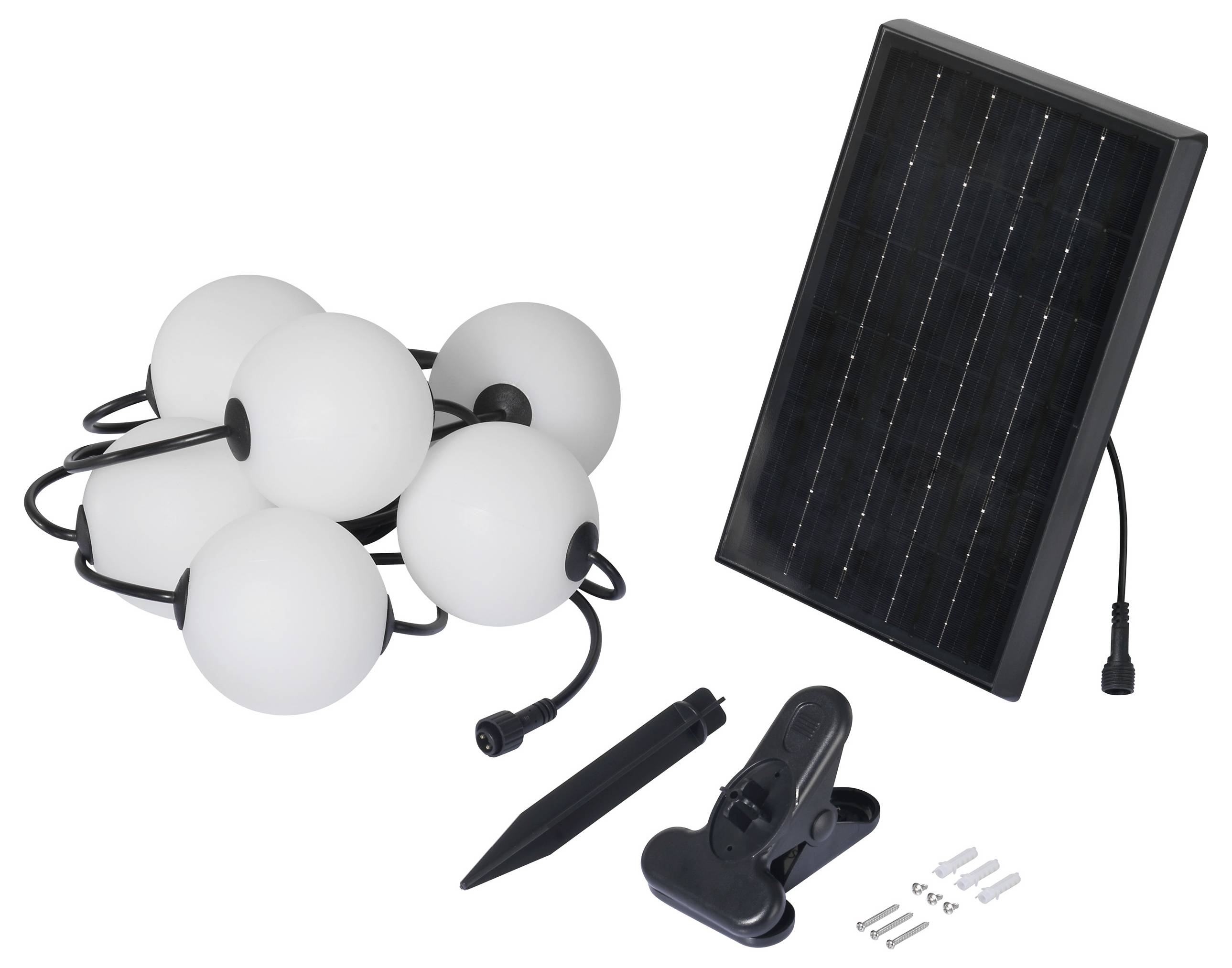 Sygonix SY-6662320 Solar-Lichterkette 2.4W Weiß, Schwarz