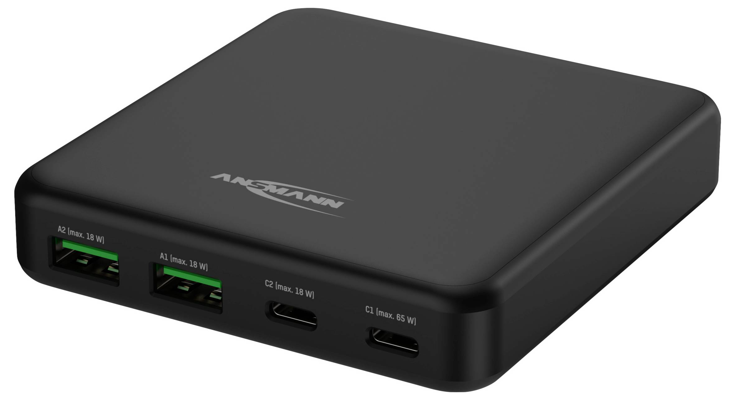 Ansmann Desktop Ladegerät DC465PD 65W USB Ladegerät 65W 2x USB-A, 2x USB-C® USB PD Schwarz Innenbereich