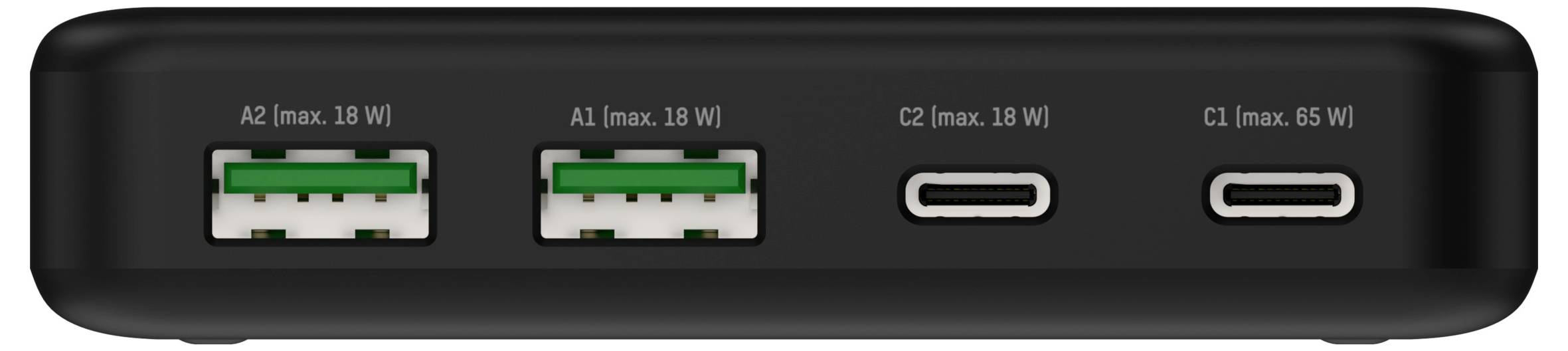 Ansmann Desktop Ladegerät DC465PD 65W USB Ladegerät 65W 2x USB-A, 2x USB-C® USB PD Schwarz Innenbereich