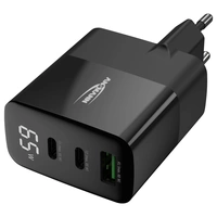 Ansmann USB-Ladegerät mit Display HC365PD 65W USB Ladegerät 65W 1x USB-A, 2x USB-C® USB PD Schwarz Innenbereich Ansmann USB-Ladegerät mit Display HC365PD 65W USB Ladegerät 65W 1x USB-A, 2x USB-C® USB PD Schwarz Innenbereich