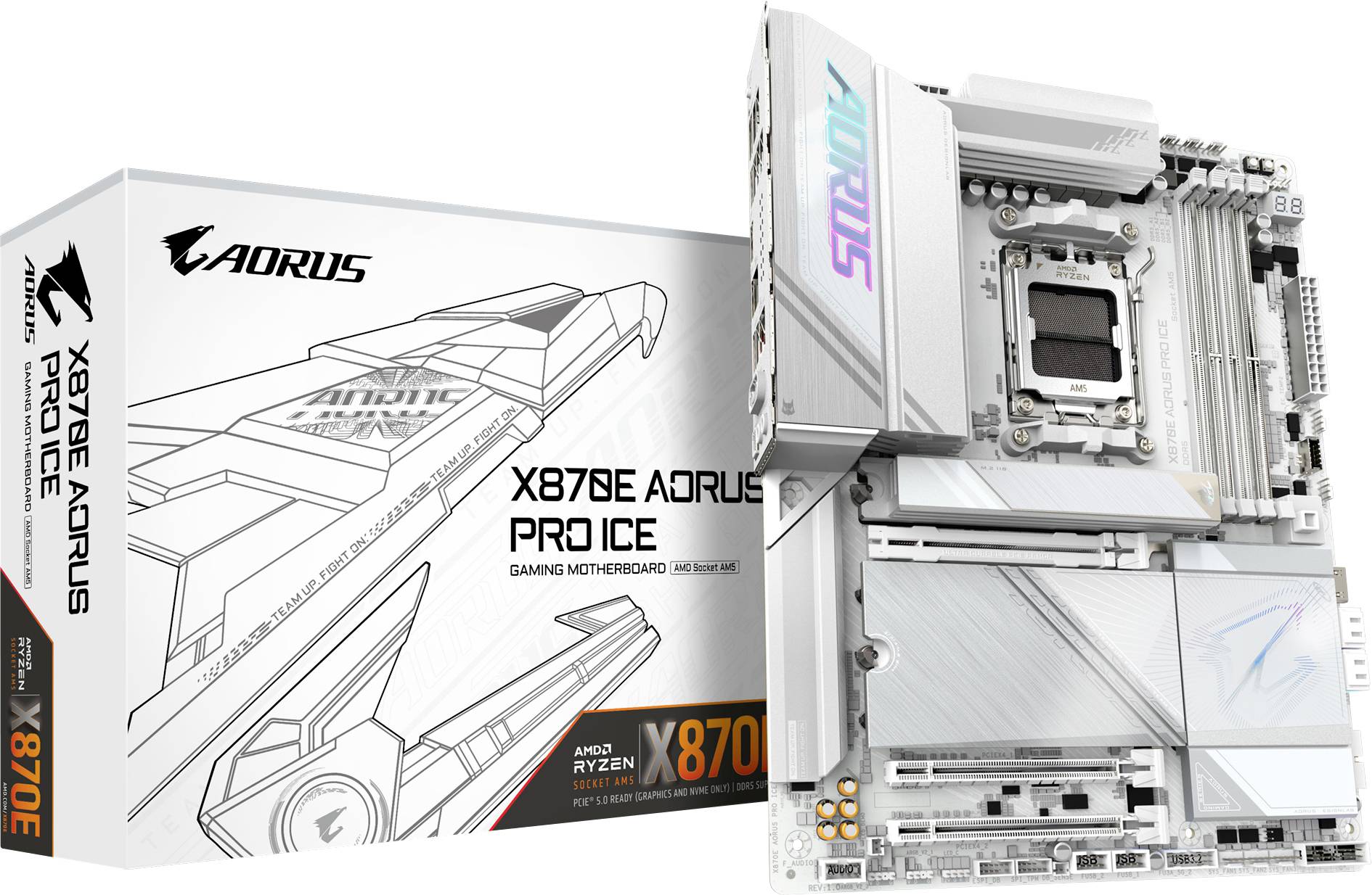 Gigabyte X870E AORUS PRO ICE AM5 ATX MB Mainboard Sockel (PC) AMD® AM5 Formfaktor (Details) ATX Mainboard-Chipsatz AMD® X870