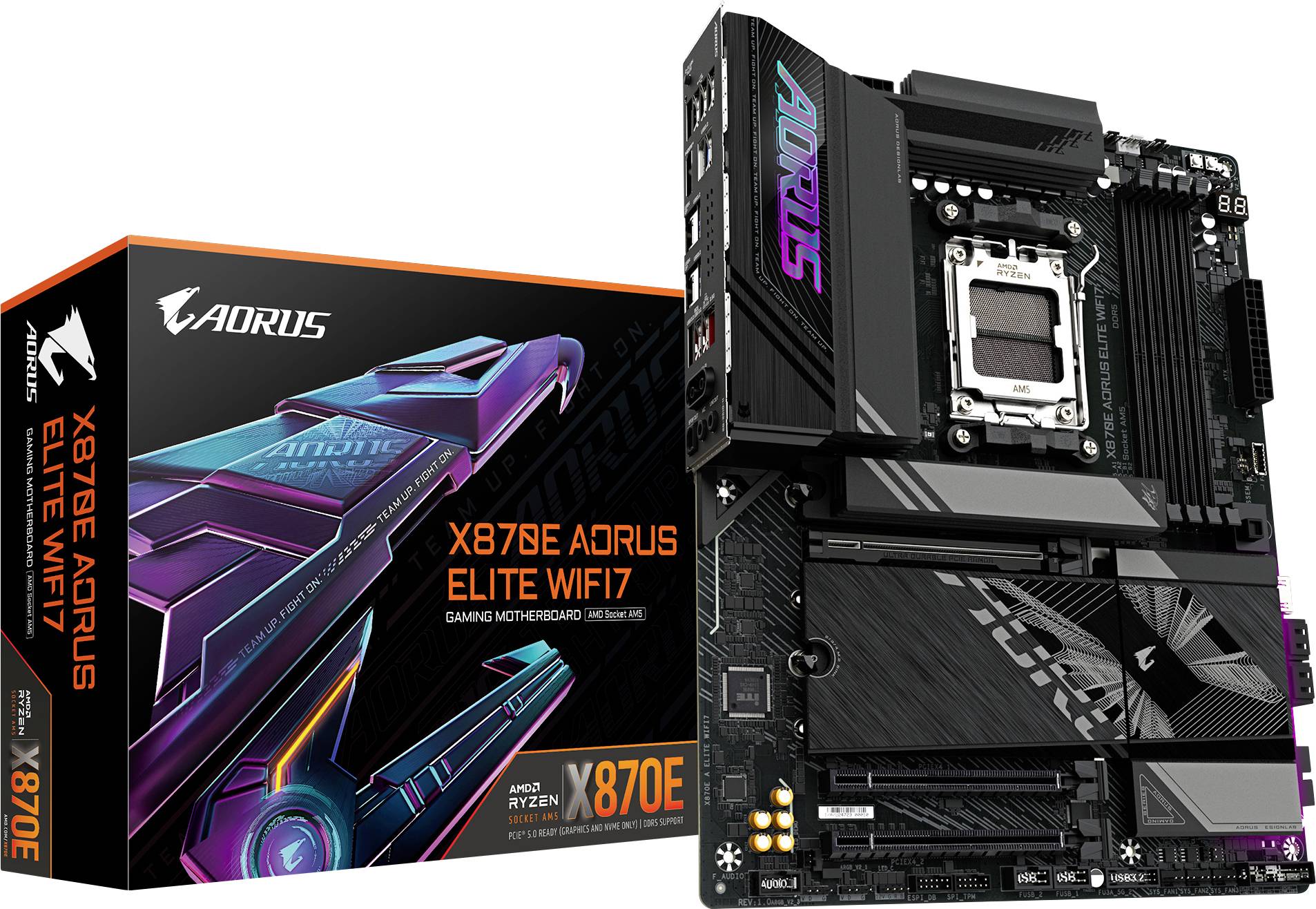 Gigabyte X870E A ELITE WIFI7 AM5 ATX MB Mainboard Sockel (PC) AMD® AM5 Formfaktor (Details) ATX Mainboard-Chipsatz AMD® X870