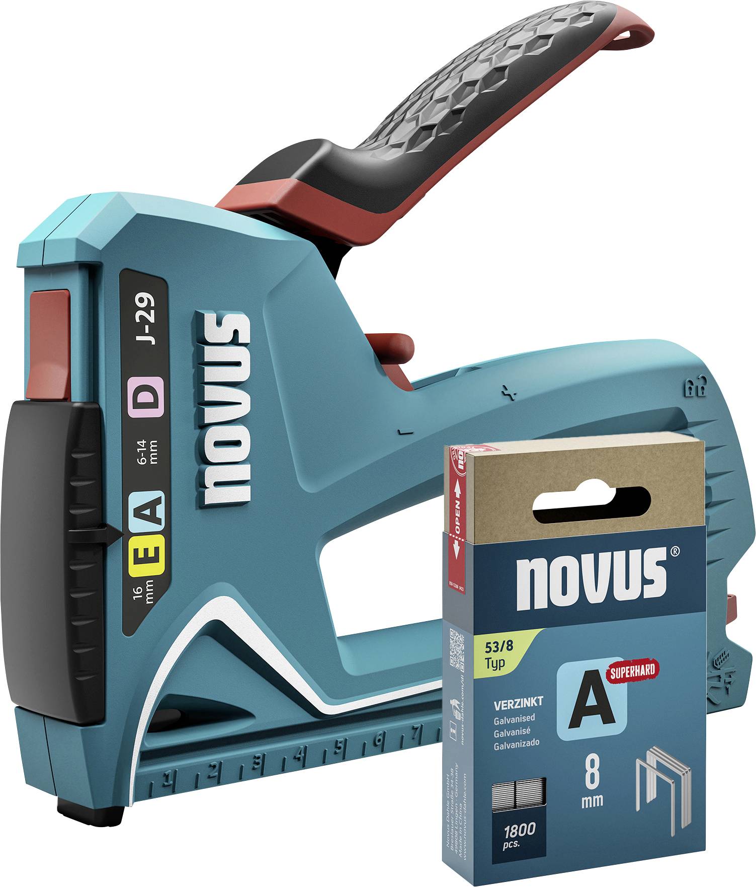 Novus Tools J-29 030-0460 Handtacker Klammerntyp Typ 53F, Typ 53, Typ 37, Typ 11 Klammernlänge 6 - 14mm