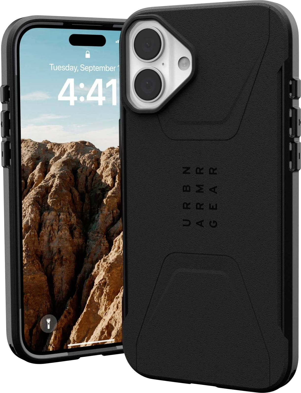 Urban Armor Gear Civilian MagSafe Case Backcover Apple iPhone 16 Plus Schwarz MagSafe kompatibel 114443114040