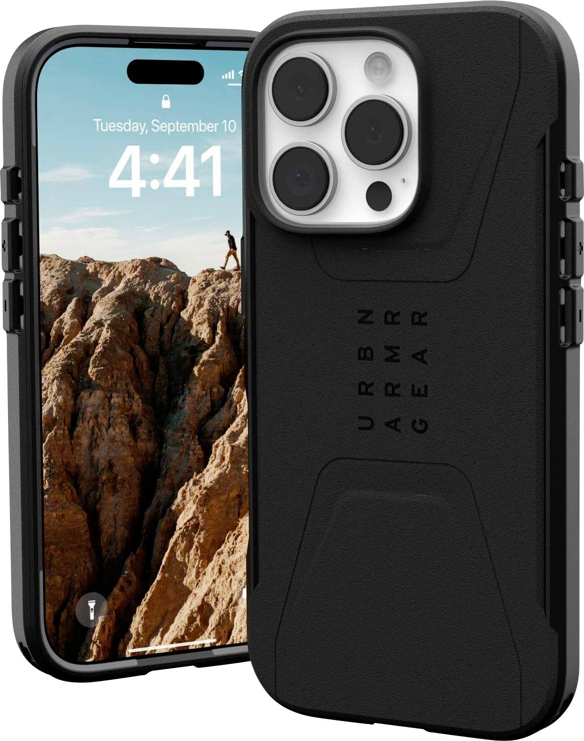 Urban Armor Gear Civilian MagSafe Case Backcover Apple iPhone 16 Pro Schwarz MagSafe kompatibel 114444114040