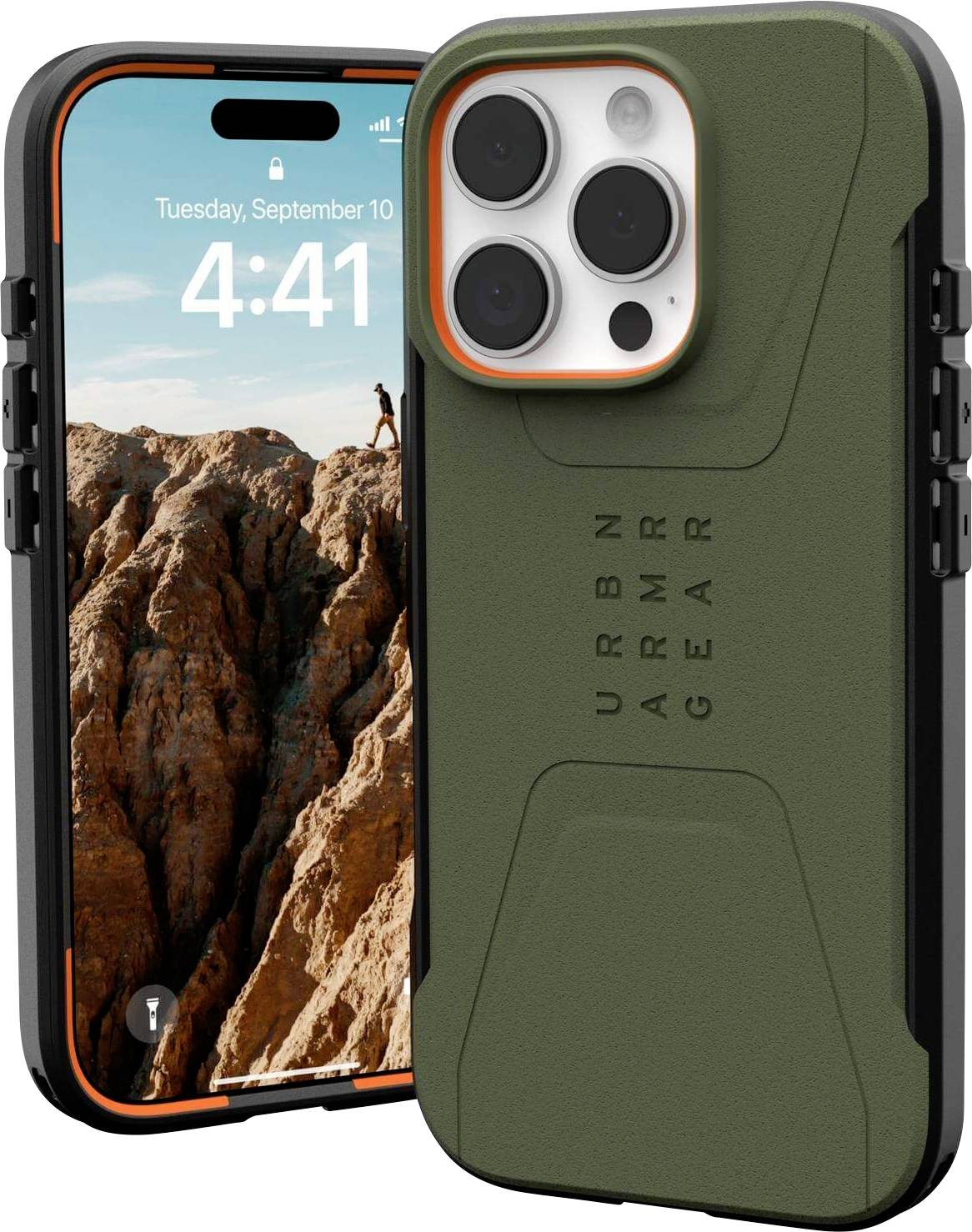 Urban Armor Gear Civilian MagSafe Case Backcover Apple iPhone 16 Pro Olivgrün MagSafe kompatibel 114444117272