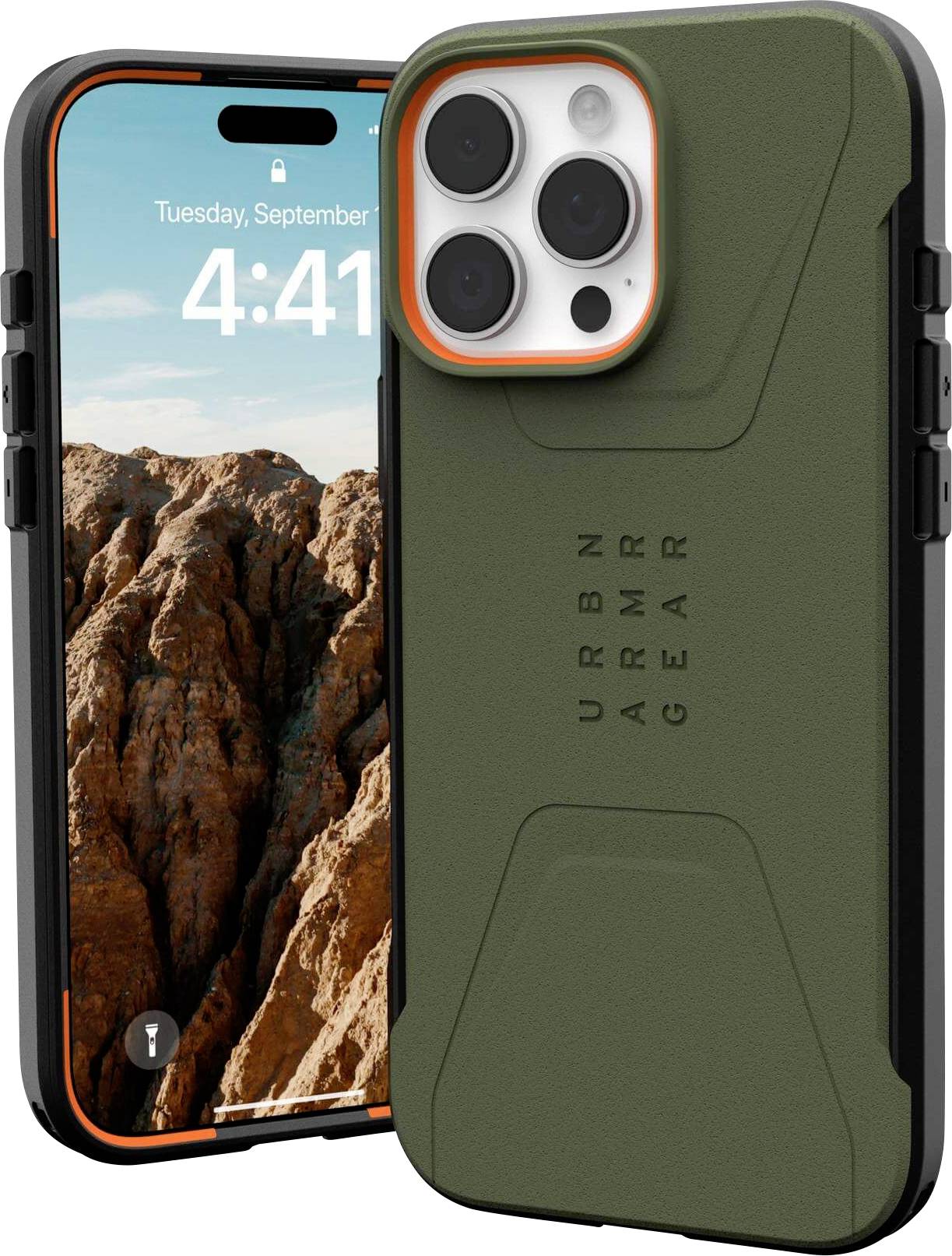 Urban Armor Gear Civilian MagSafe Case Backcover Apple iPhone 16 Pro Max Olivgrün MagSafe kompatibel 114445117272