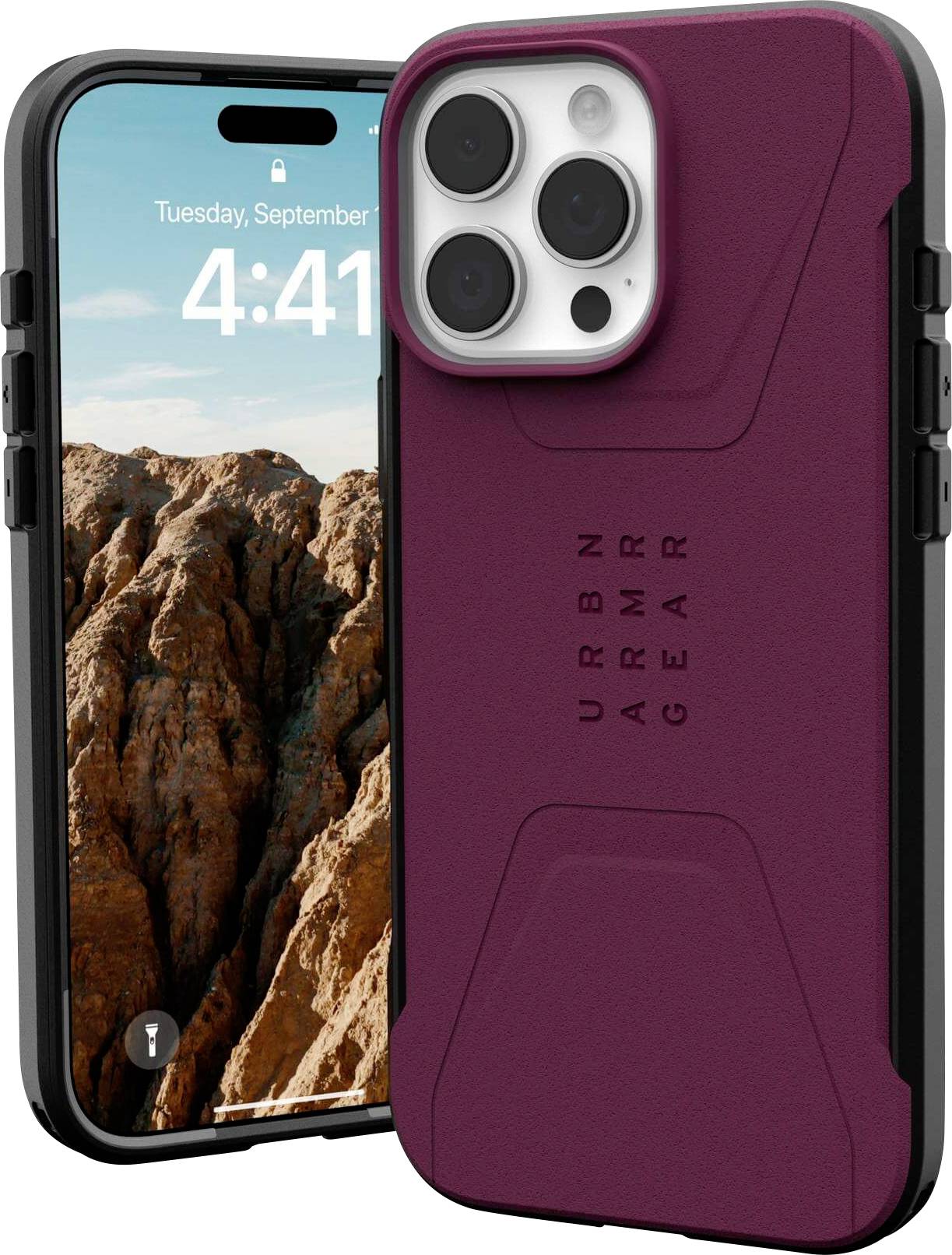 Urban Armor Gear Civilian MagSafe Case Backcover Apple iPhone 16 Pro Max Bordeauxrot MagSafe kompatibel 114445119049