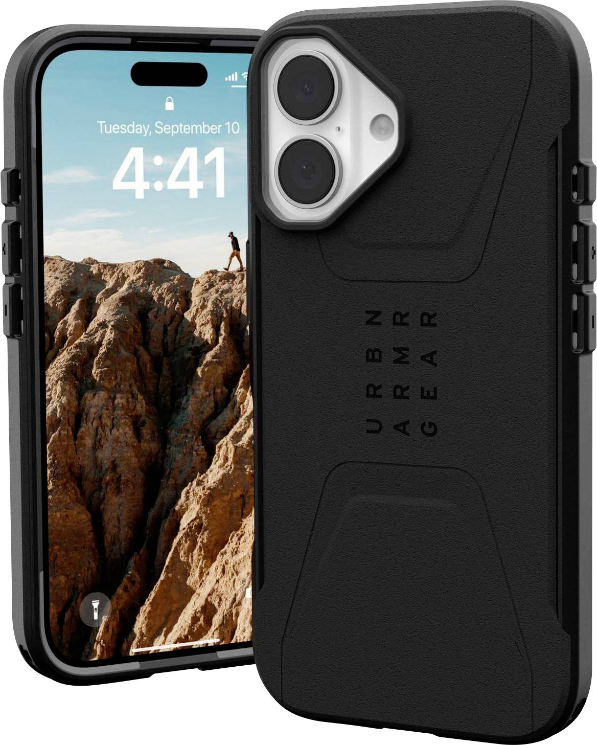 Urban Armor Gear Civilian MagSafe Case Backcover Apple iPhone 16 Schwarz MagSafe kompatibel 114446114040
