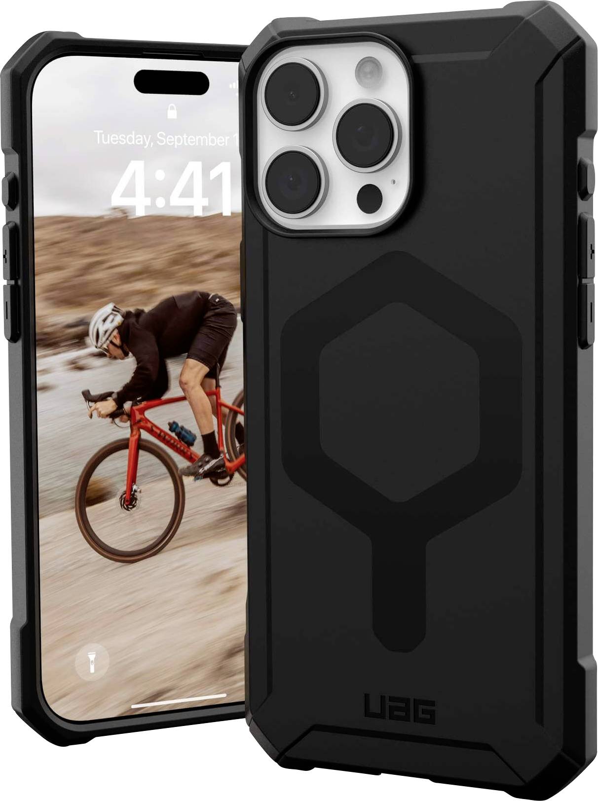 Urban Armor Gear Essential Armor MagSafe Case Backcover Apple iPhone 16 Pro Max Schwarz MagSafe kompatibel 114449114040