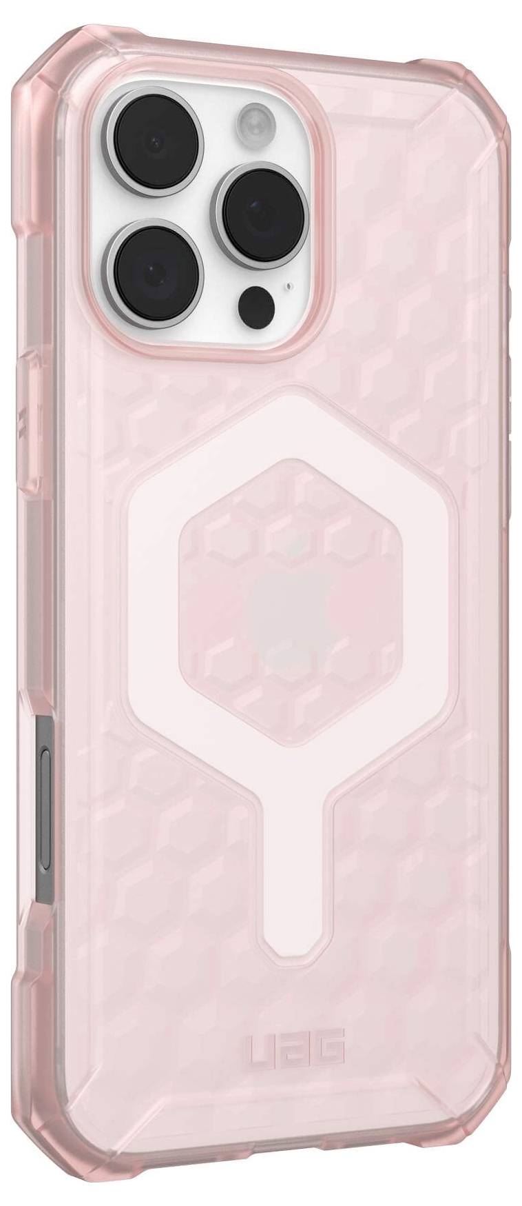 Urban Armor Gear Essential Armor MagSafe Case Backcover Apple iPhone 16 Pro Max Rose, Transparent MagSafe kompatibel 114449114C4C