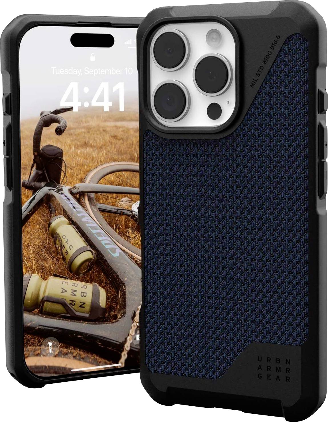 Urban Armor Gear Metropolis LT MagSafe Case Backcover Apple iPhone 16 Pro Kevlar®, Blau MagSafe kompatibel 114452113955