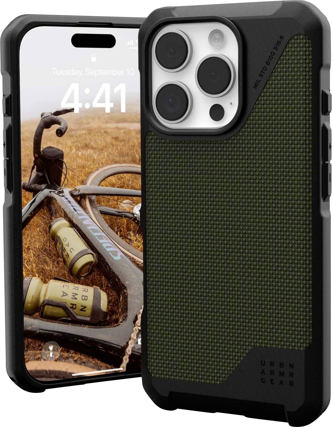 Urban Armor Gear Metropolis LT MagSafe Case Backcover Apple iPhone 16 Pro Kevlar®, Olivgrün MagSafe kompatibel 114452113972