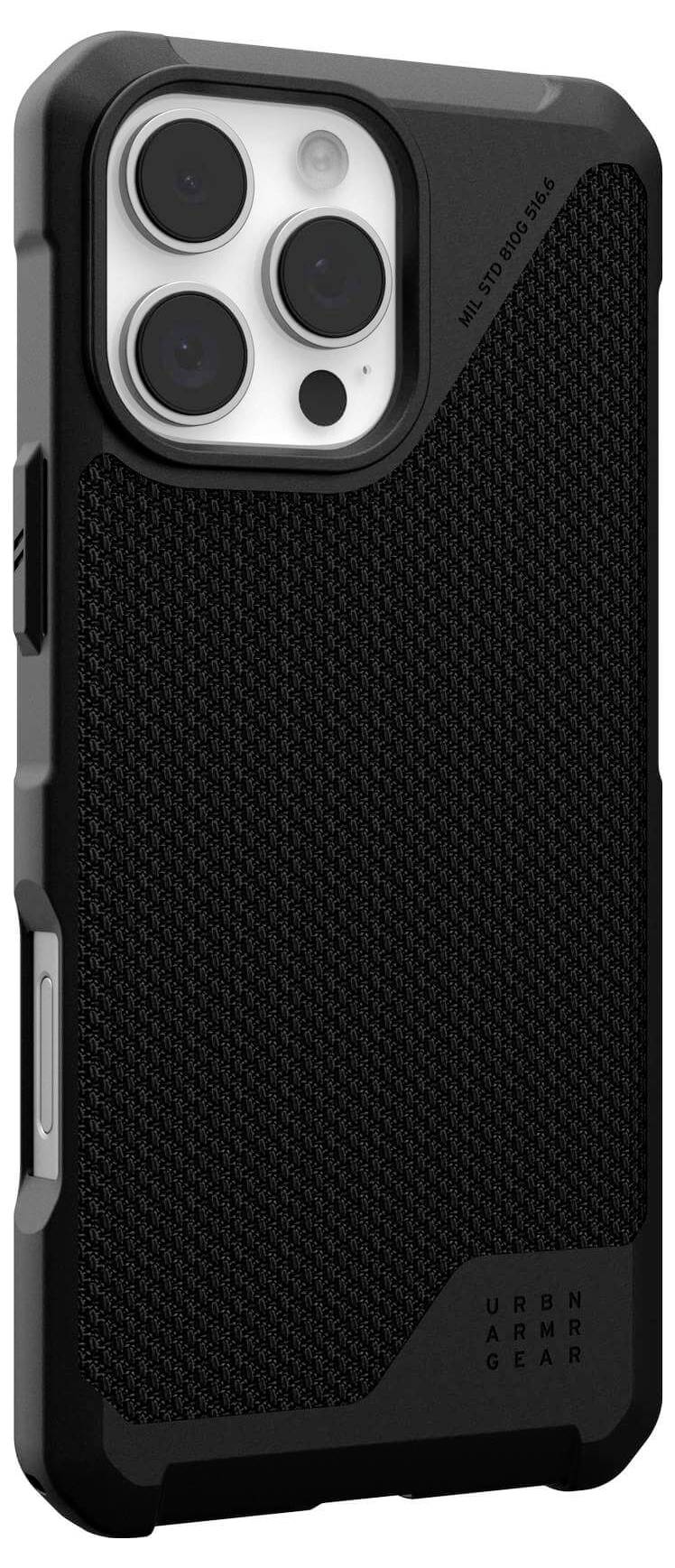 Urban Armor Gear Metropolis LT MagSafe Case Backcover Apple iPhone 16 Pro Max Kevlar®, Schwarz MagSafe kompatibel 114453113940