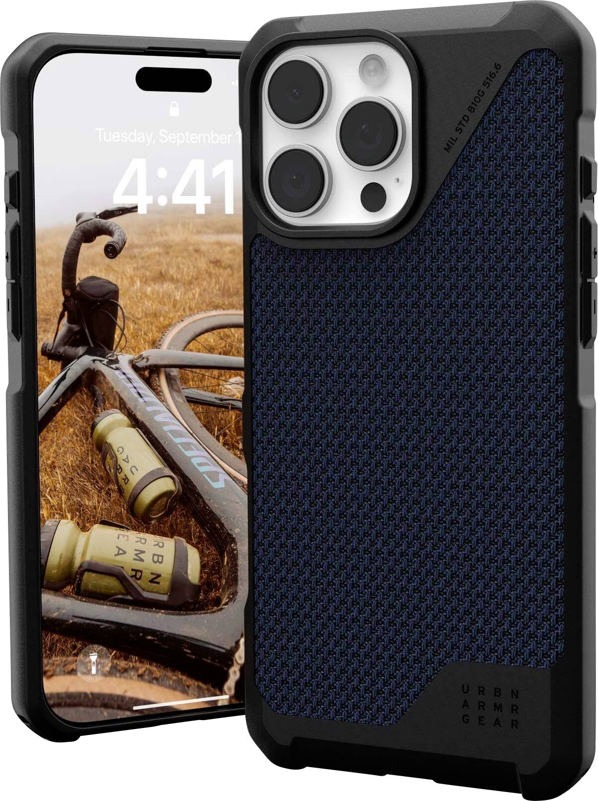 Urban Armor Gear Metropolis LT MagSafe Case Backcover Apple iPhone 16 Pro Max Kevlar®, Blau MagSafe kompatibel 114453113955