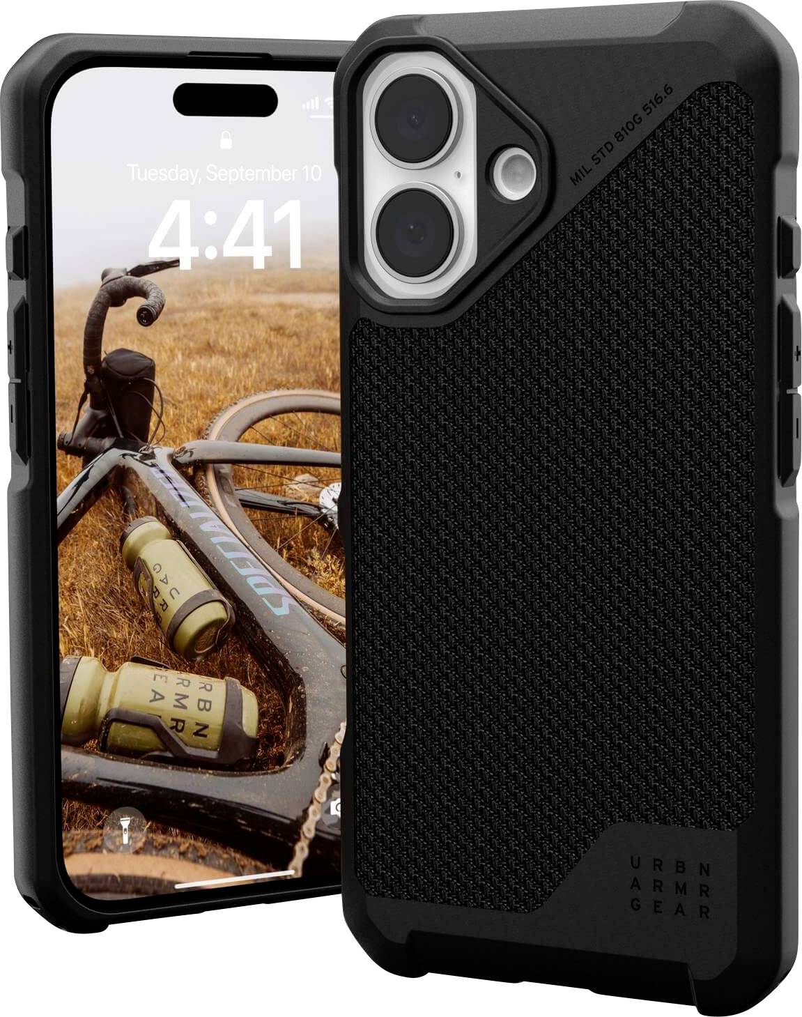 Urban Armor Gear Metropolis LT MagSafe Case Backcover Apple iPhone 16 Kevlar®, Schwarz MagSafe kompatibel 114454113940