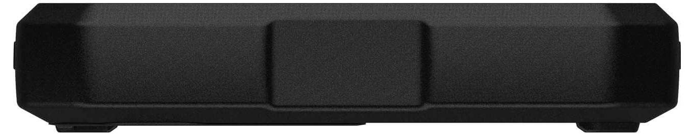 Ein rechteckiges, schwarzes Gehäuse in simpler Ausführung.