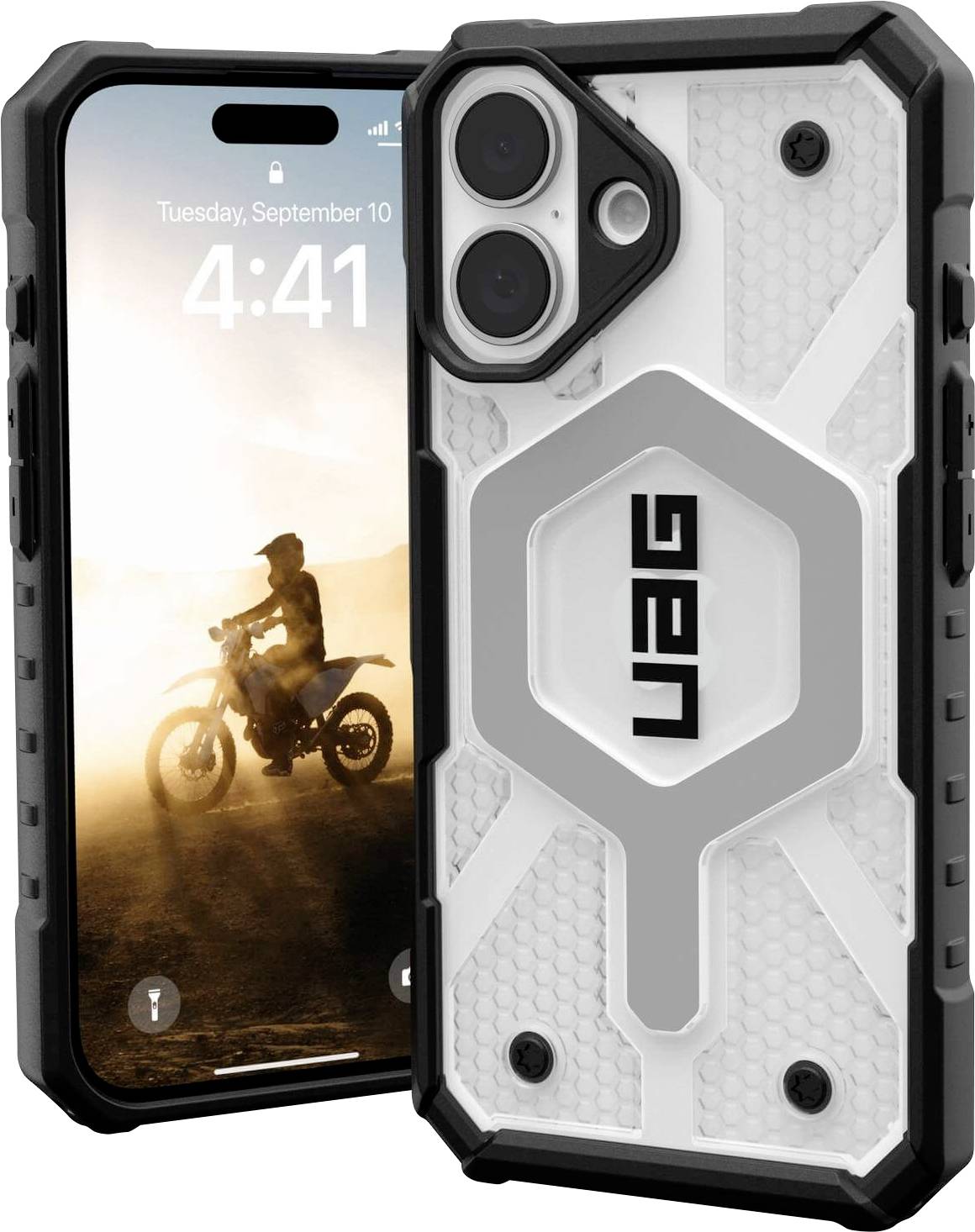 Urban Armor Gear Pathfinder MagSafe Case Backcover Apple iPhone 16 Ice, Transparent MagSafe kompatibel 114466114343