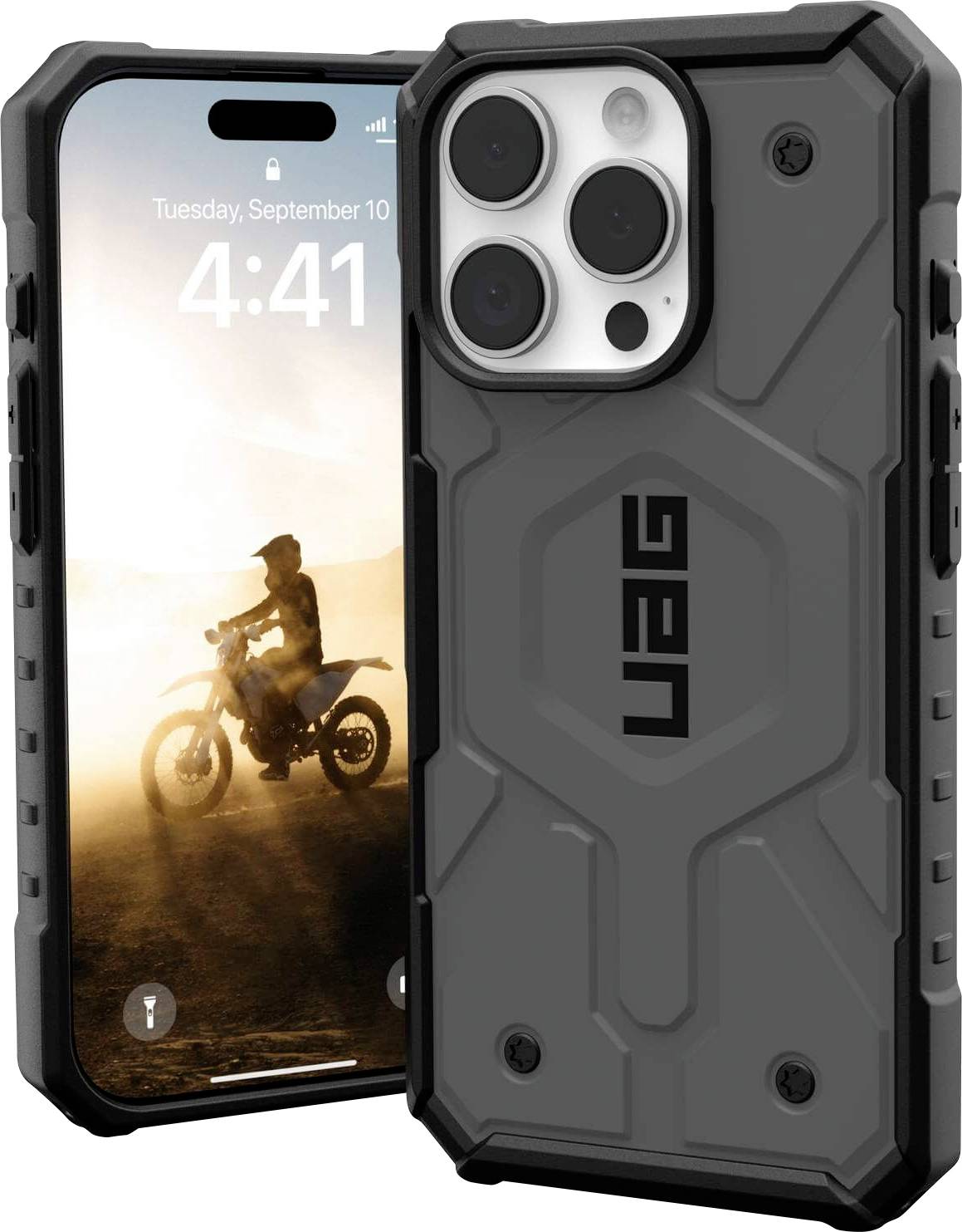 Urban Armor Gear Pathfinder MagSafe Case Backcover Apple iPhone 16 Pro Silber MagSafe kompatibel 114468113333