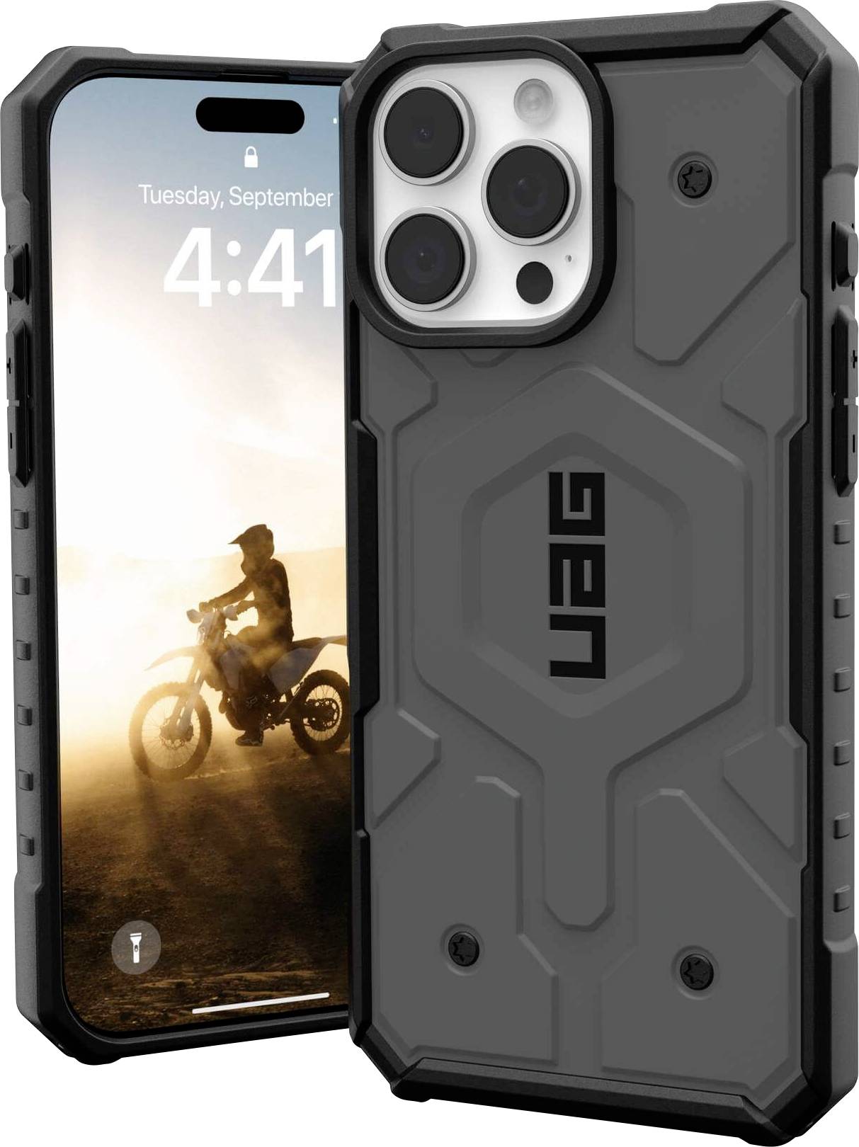 Urban Armor Gear Pathfinder MagSafe Case Backcover Apple iPhone 16 Pro Max Silber MagSafe kompatibel 114469113333