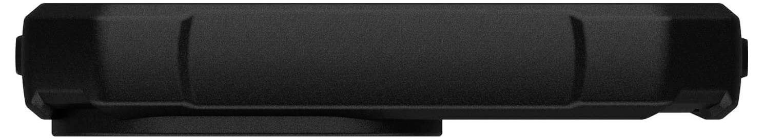 Ein schwarzes, rechteckiges Gerät in einer Gehäuseansicht, möglicherweise ein technisches Zubehör wie ein Hardcase oder ein Schutzgehäuse.