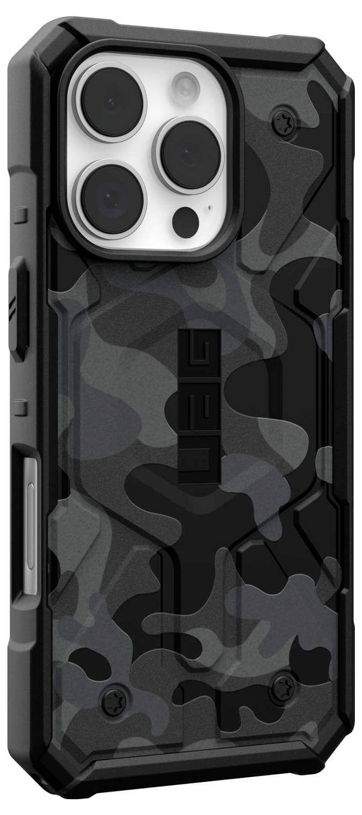 Tarnfarbenes Handycase mit robustem Design und markanter Struktur, geeignet für maximalen Schutz.